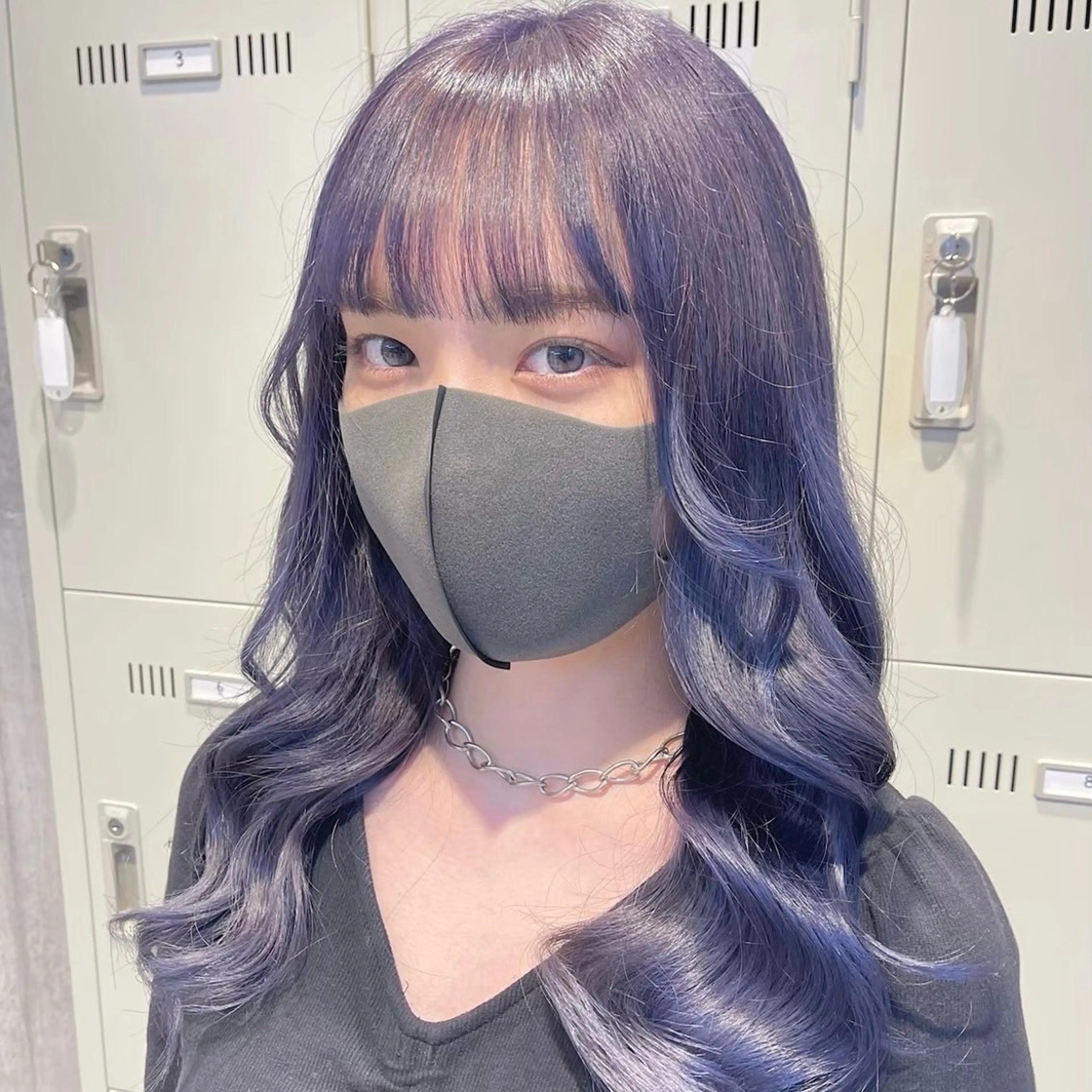 セミロング カラー ヘアアレンジ 👑垢抜け韓国ヘア ハッシュカット唯澄のヘアスタイル