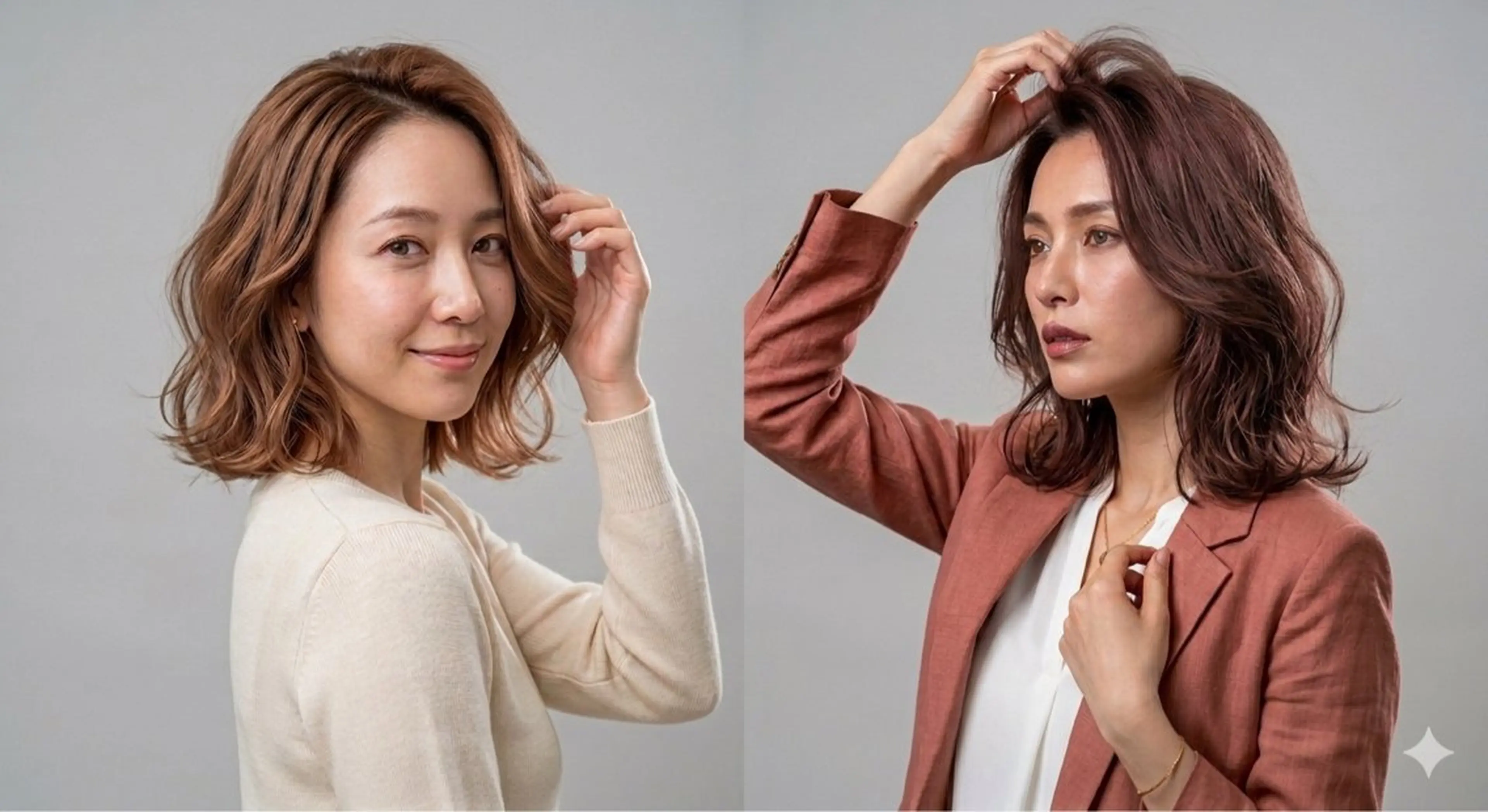 ミディアム カラー パーマ 堀井 凌平のヘアスタイル