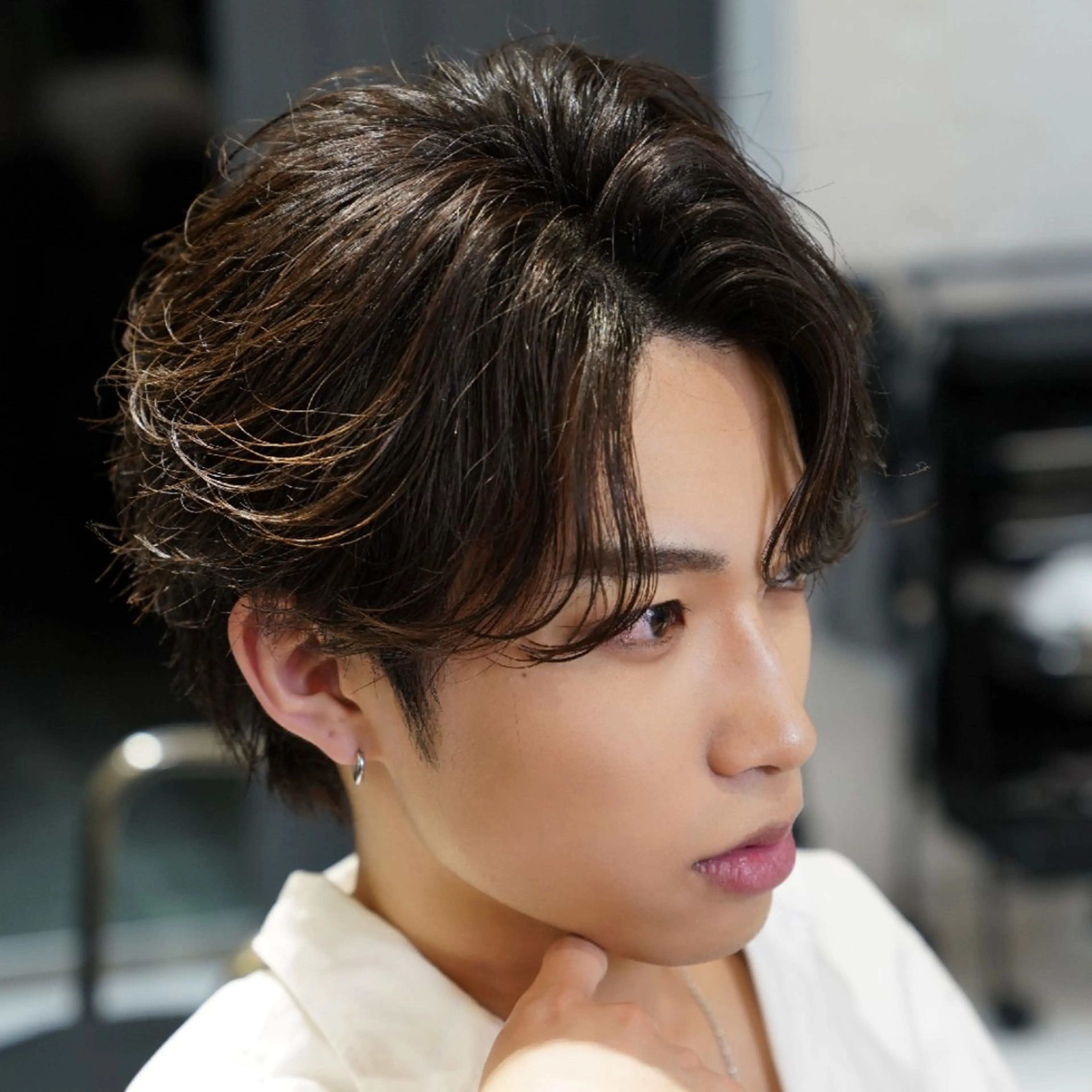 ミディアム メンズ パーマ カット トリートメント ヘアセット ハイトーン/メンズ スタイル✂/りゅうのヘアスタイル