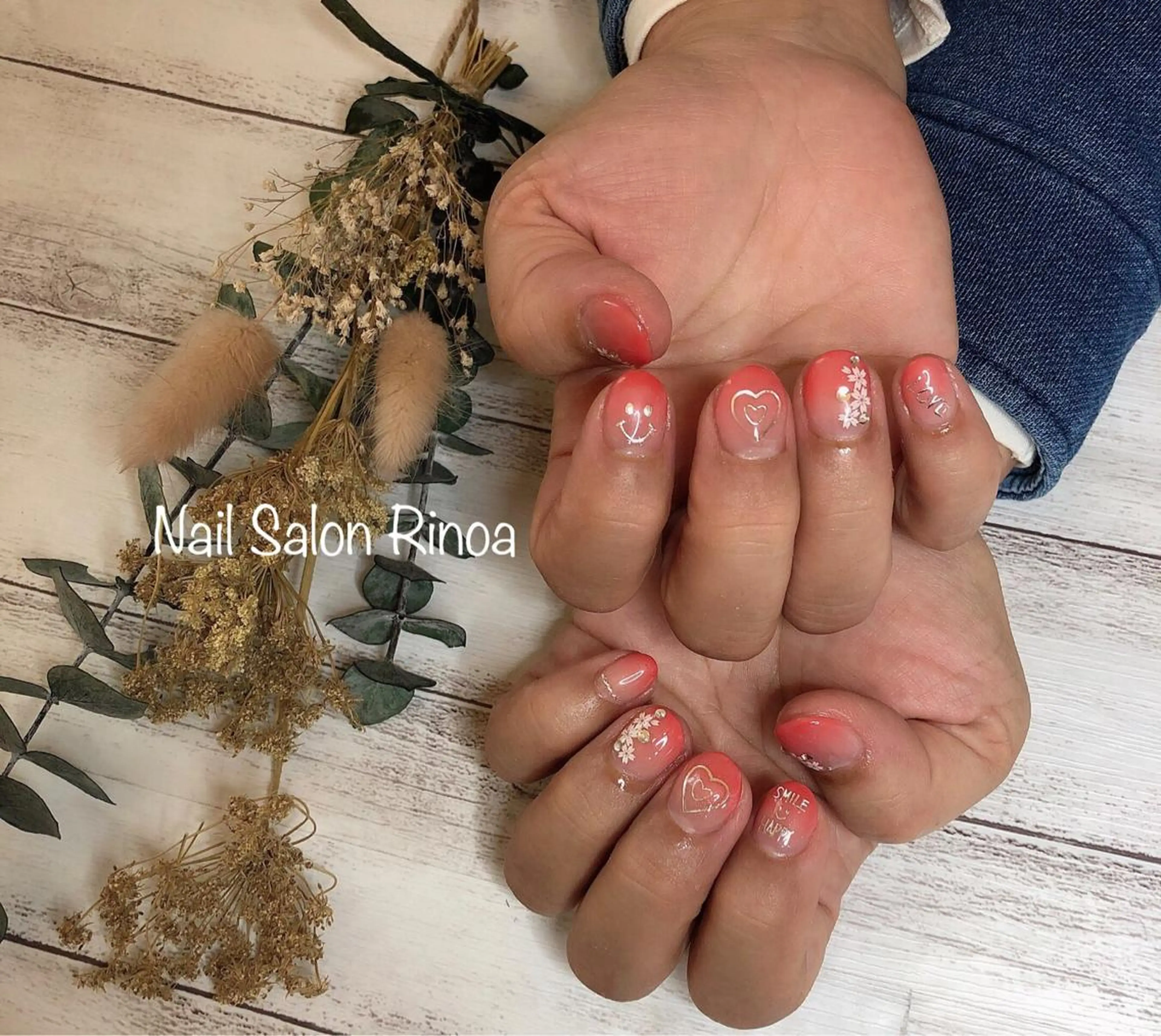 ネイル ストーンネイル ハンドネイル フットネイル Nail Salon Rinoaのネイルデザイン