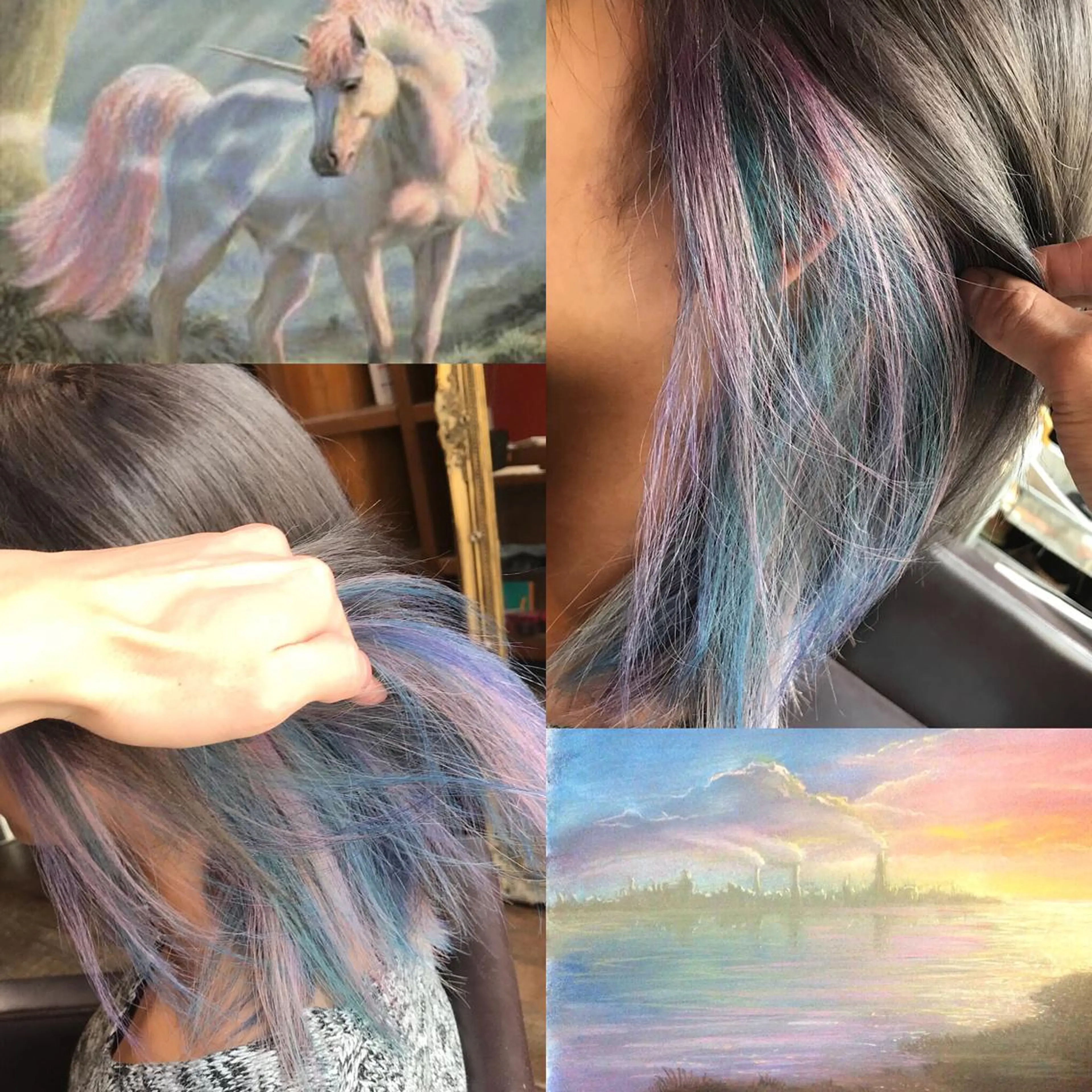 《インスタ映え間違いなし‼️》🌈🦄ユニコーンカラー🦄🌈（ブリーチ込み）の写真
