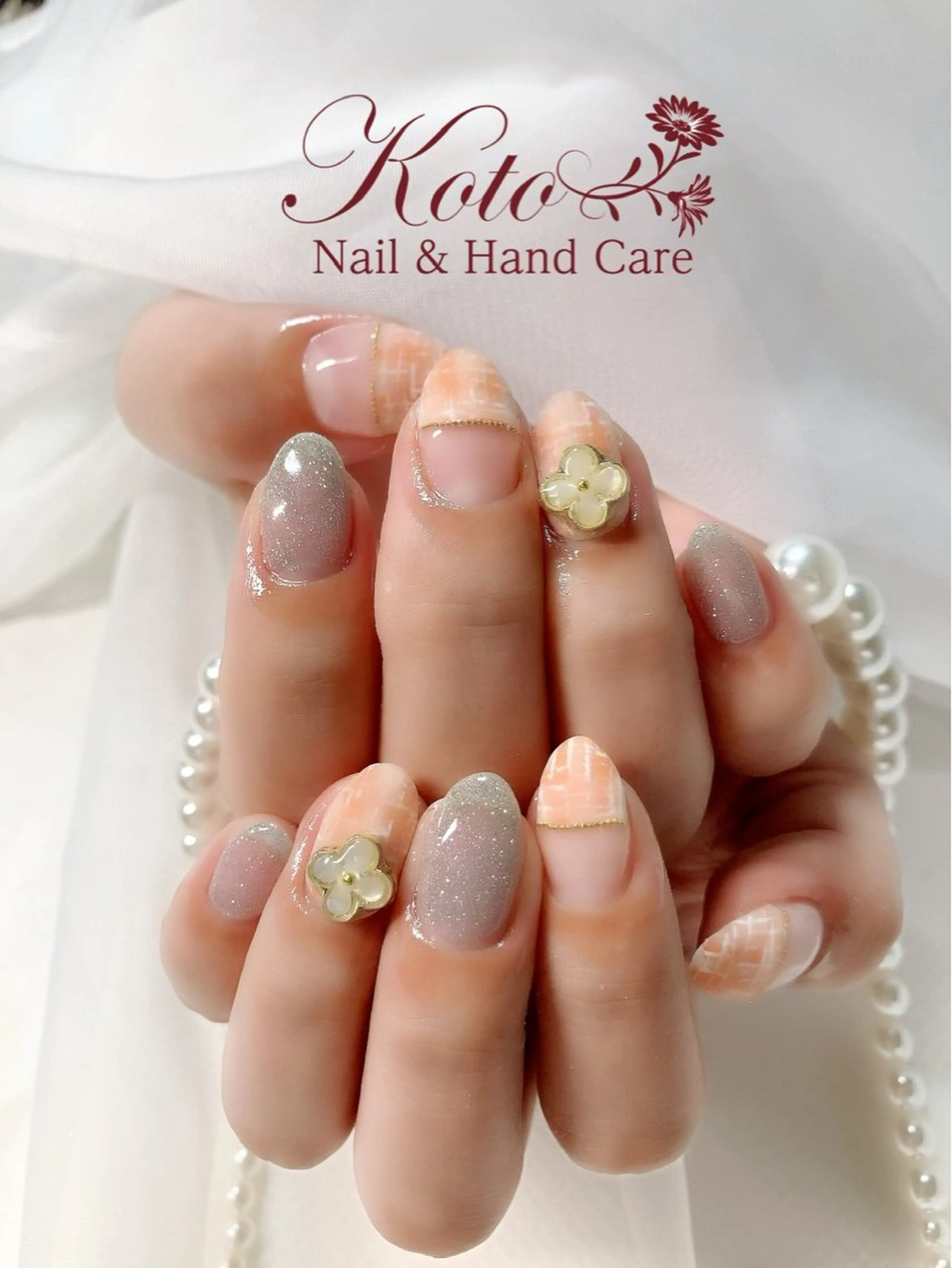 ネイル 長さ出し ジェルネイル 持ち込み ニュアンスネイル 赤色 ハンドネイル Nail Salon KOTOのネイルデザイン