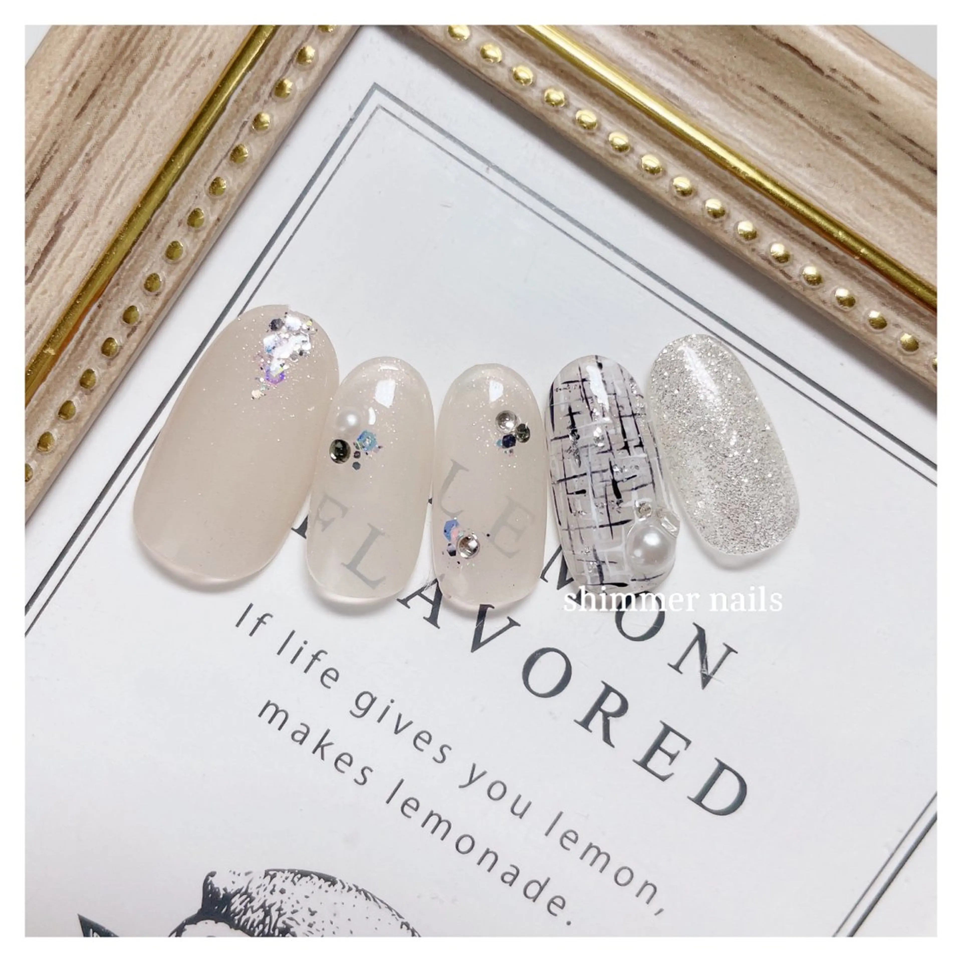 ネイル ツイードネイル shimmer nailsのネイルデザイン