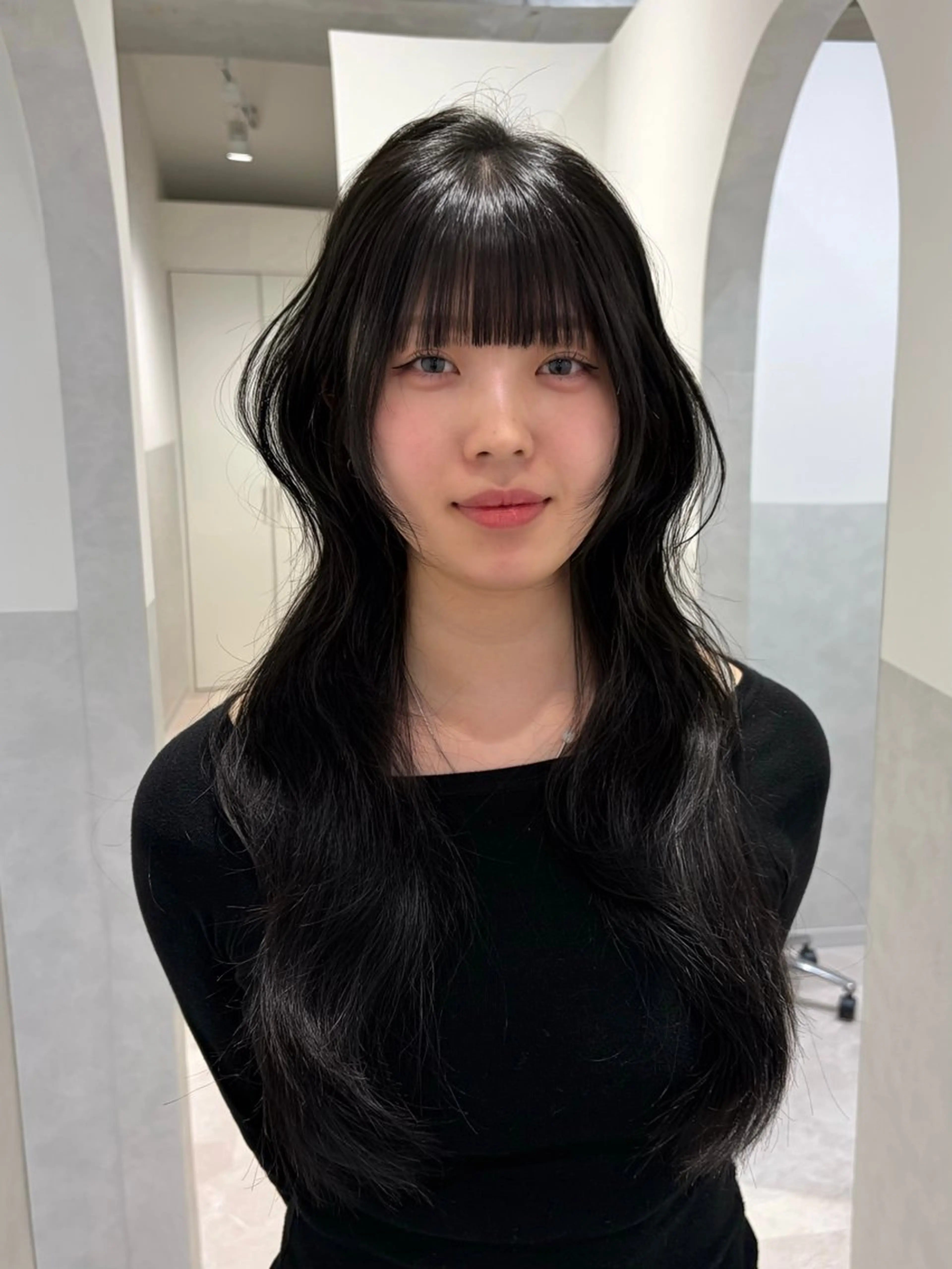 ロング カラー カット ヘアカラー トリートメント SALOWIN二子玉川South店所属・ヤスザトアヤノ ／レイヤー／オリーブのヘアスタイル