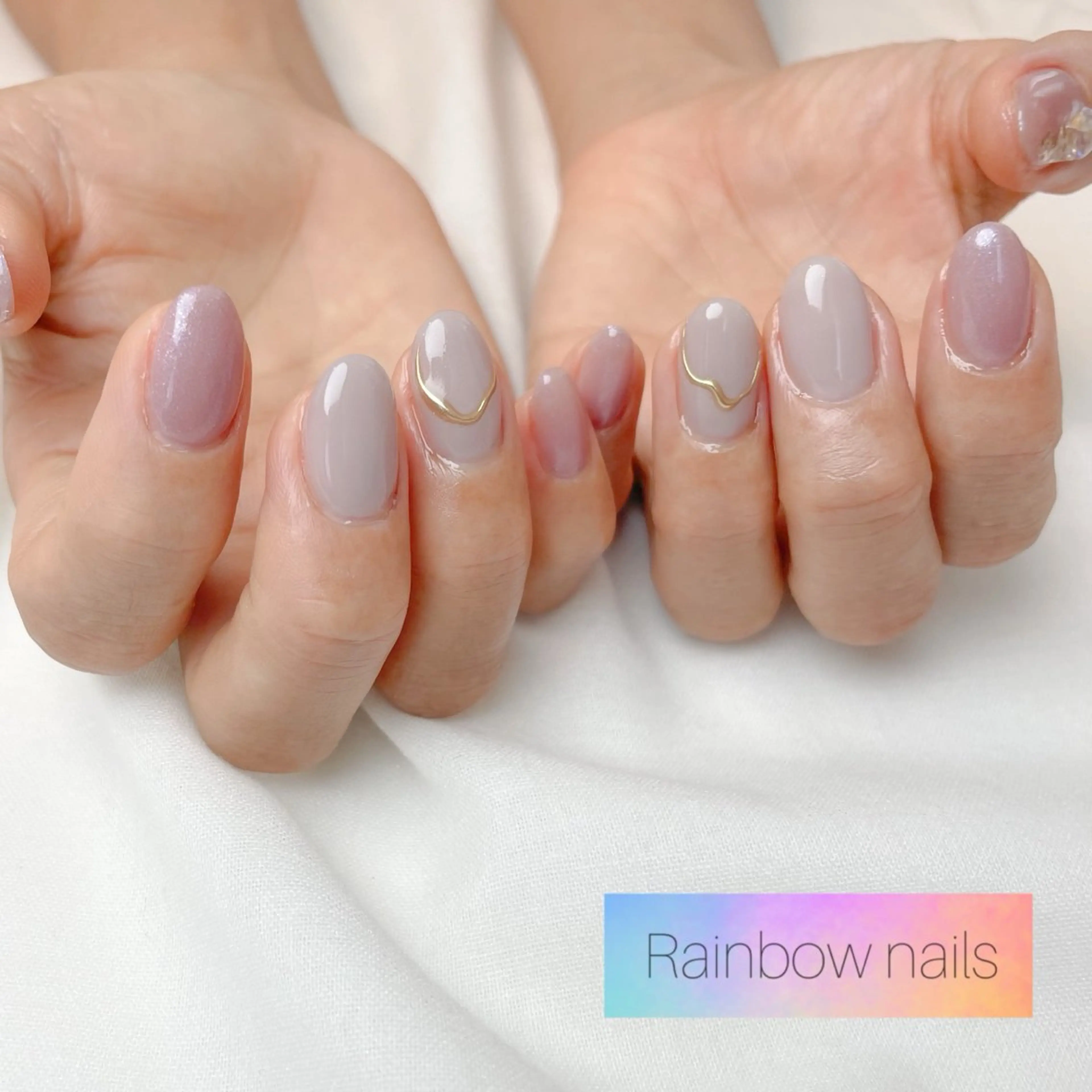 ネイル Rainbow nailsくろちゃんのネイルデザイン