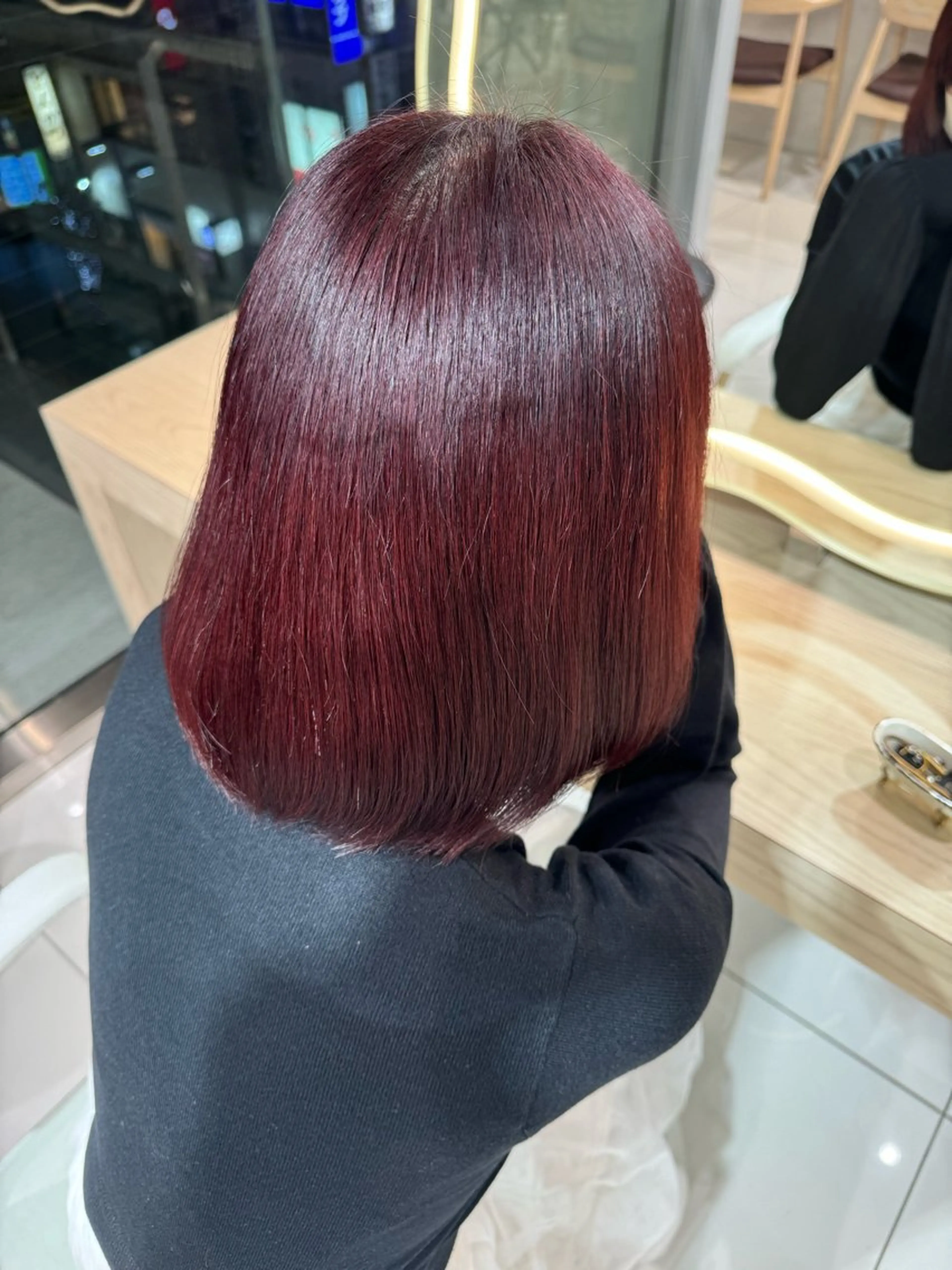 ミディアム カラー 顔まわりカット/ カラー/西野和裕のヘアスタイル