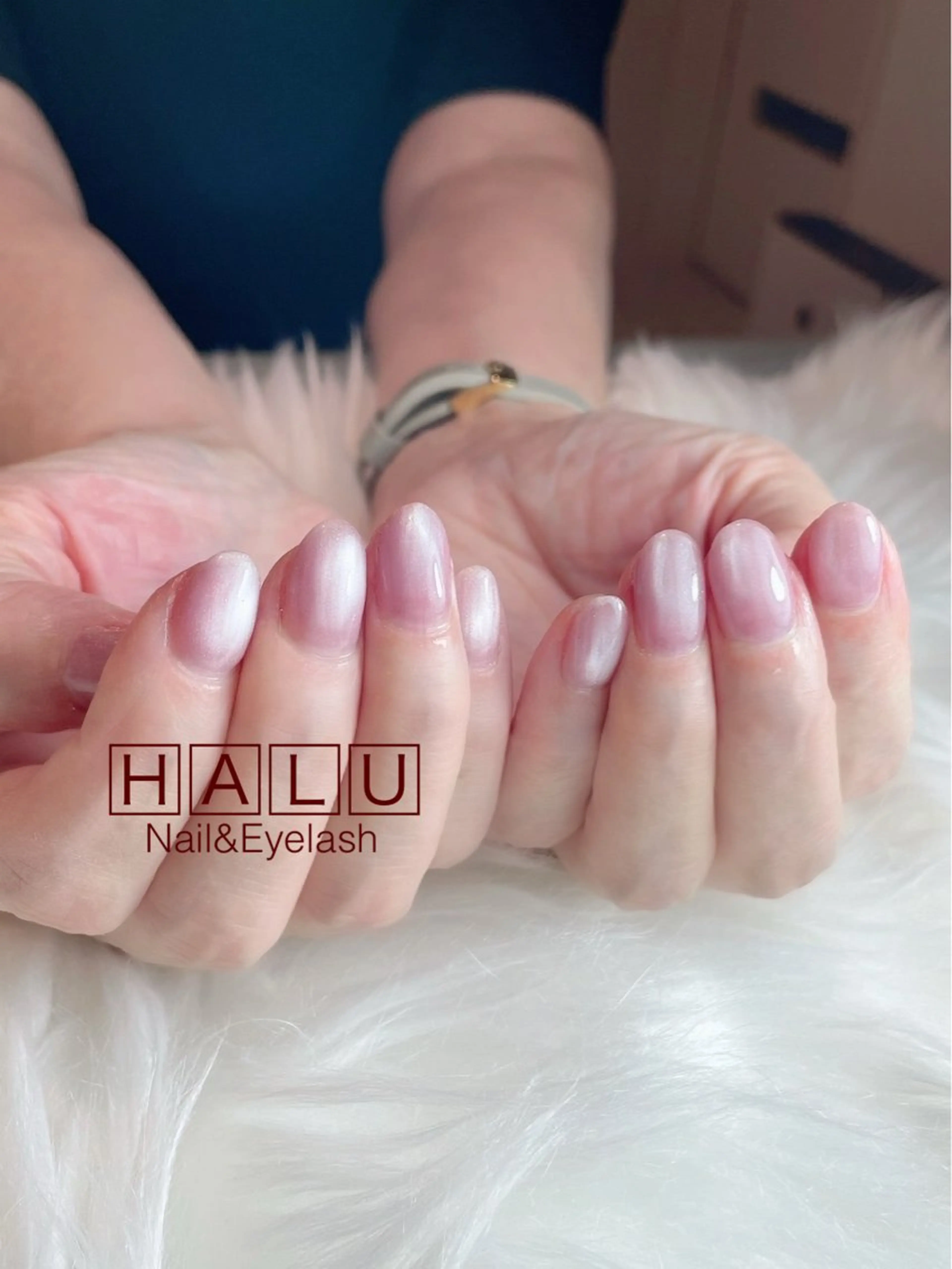 ネイル ブルー ピンク HALU ハルのネイルデザイン