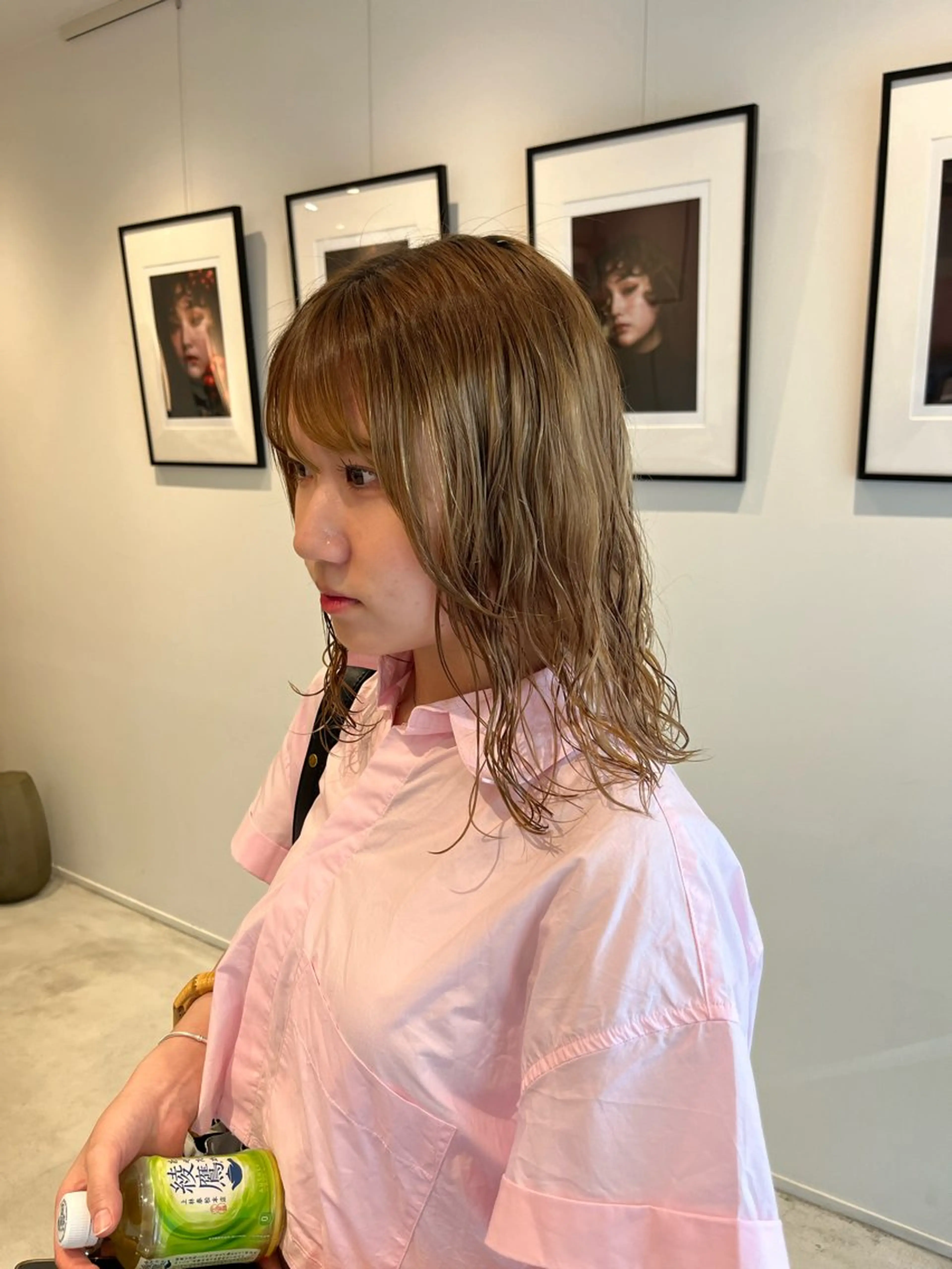 セミロング パーマ カット パーマ 中山 優里のヘアスタイル