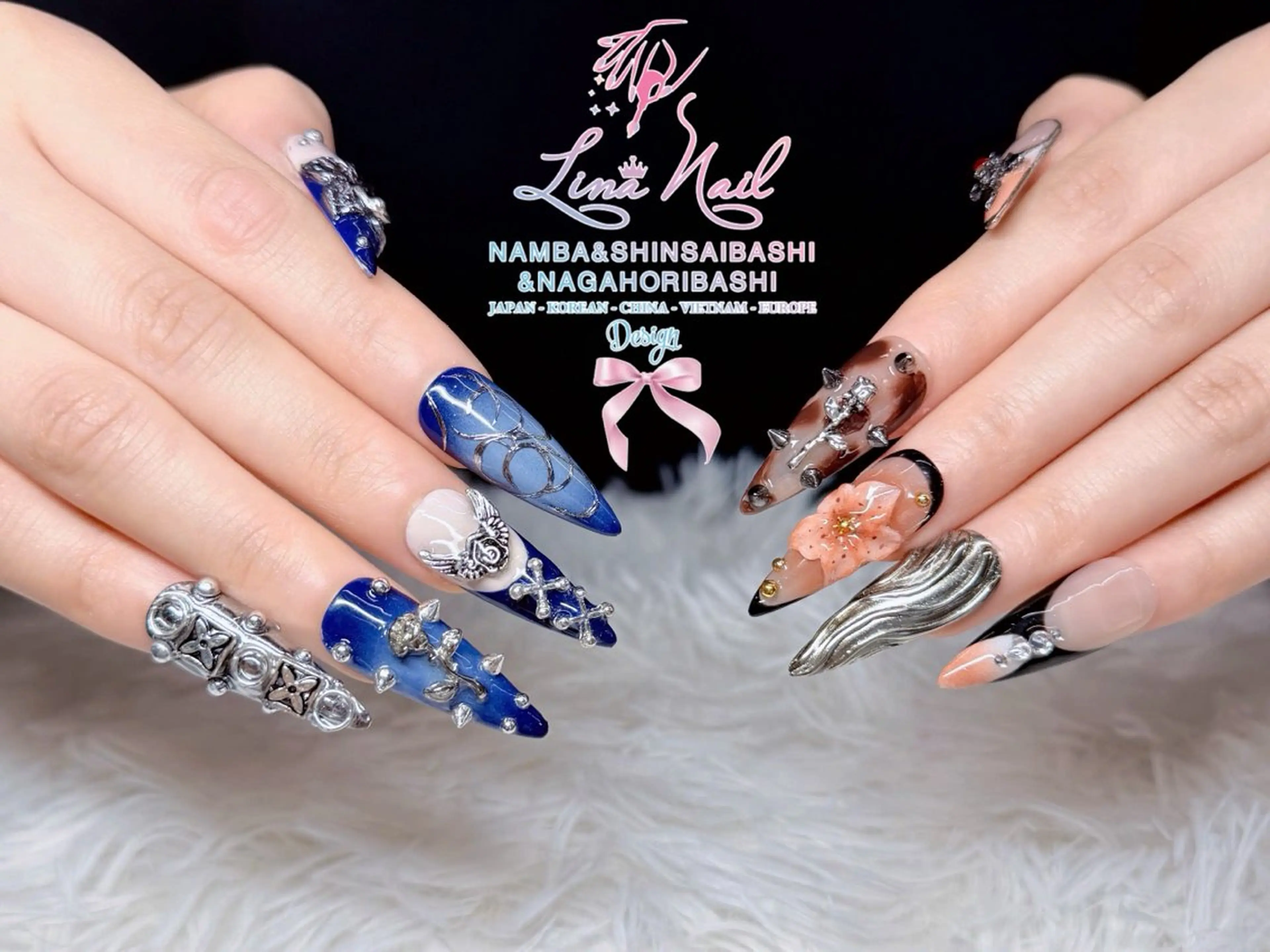 セミロング 韓国風ヘア クリスマス ハンドネイル 79Linanailnamba所属・Linanail Nambaのネイルデザイン