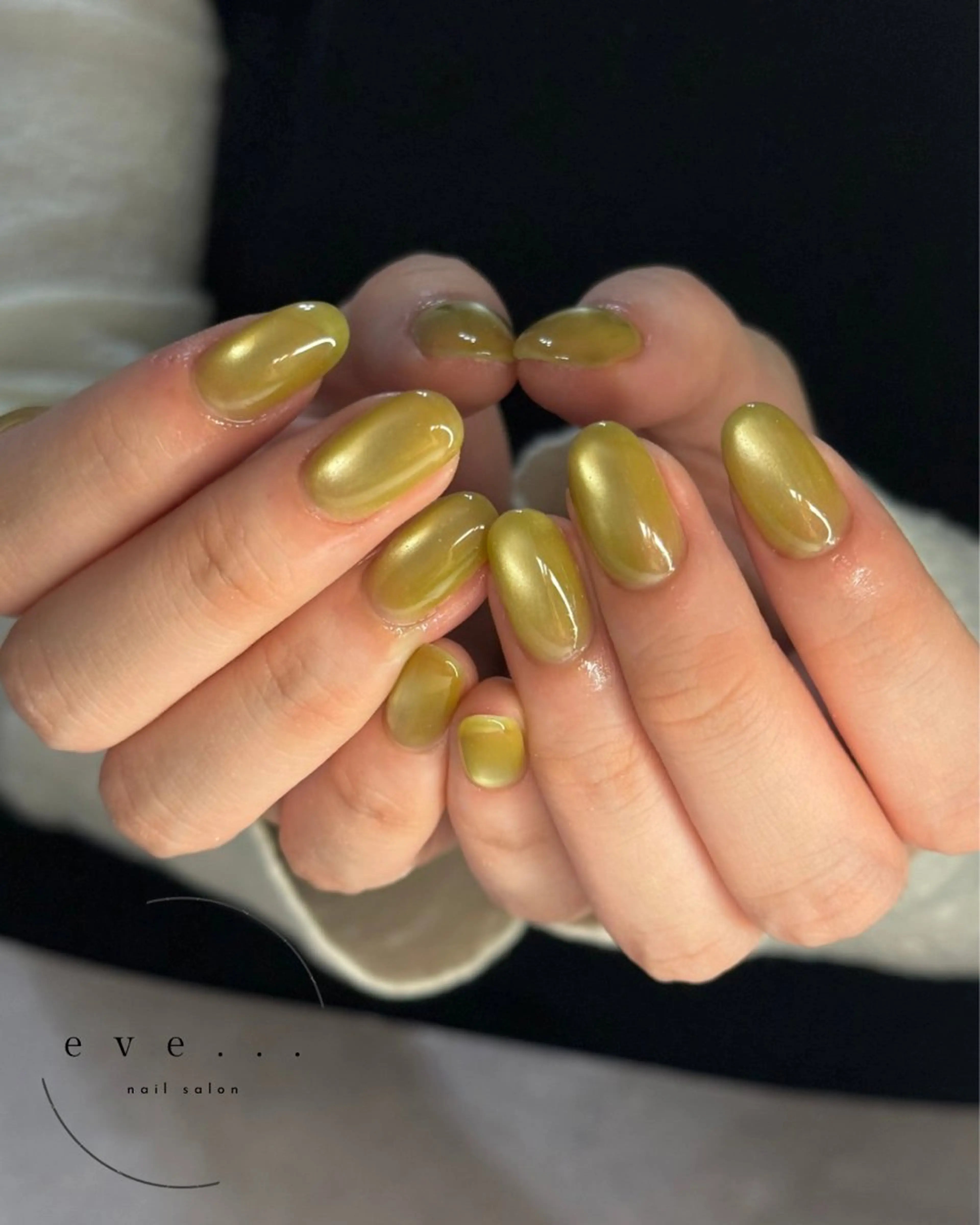 ネイル グリーン マグネットネイル ハンドネイル nail salon eve...のネイルデザイン