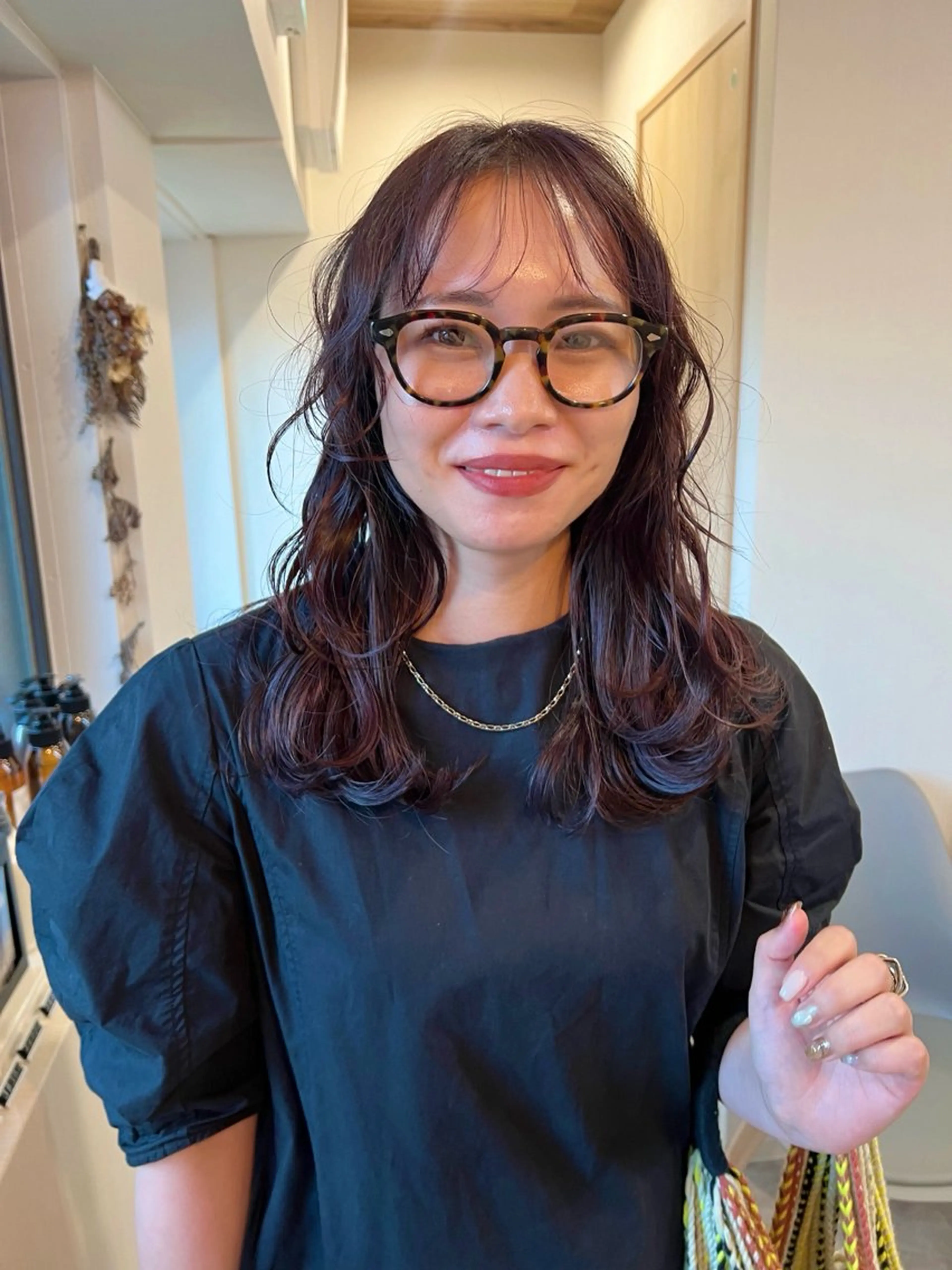 ミディアム カラー カット トリートメント トレンドと似合わせ/ マンツーマン/西上楓のヘアスタイル