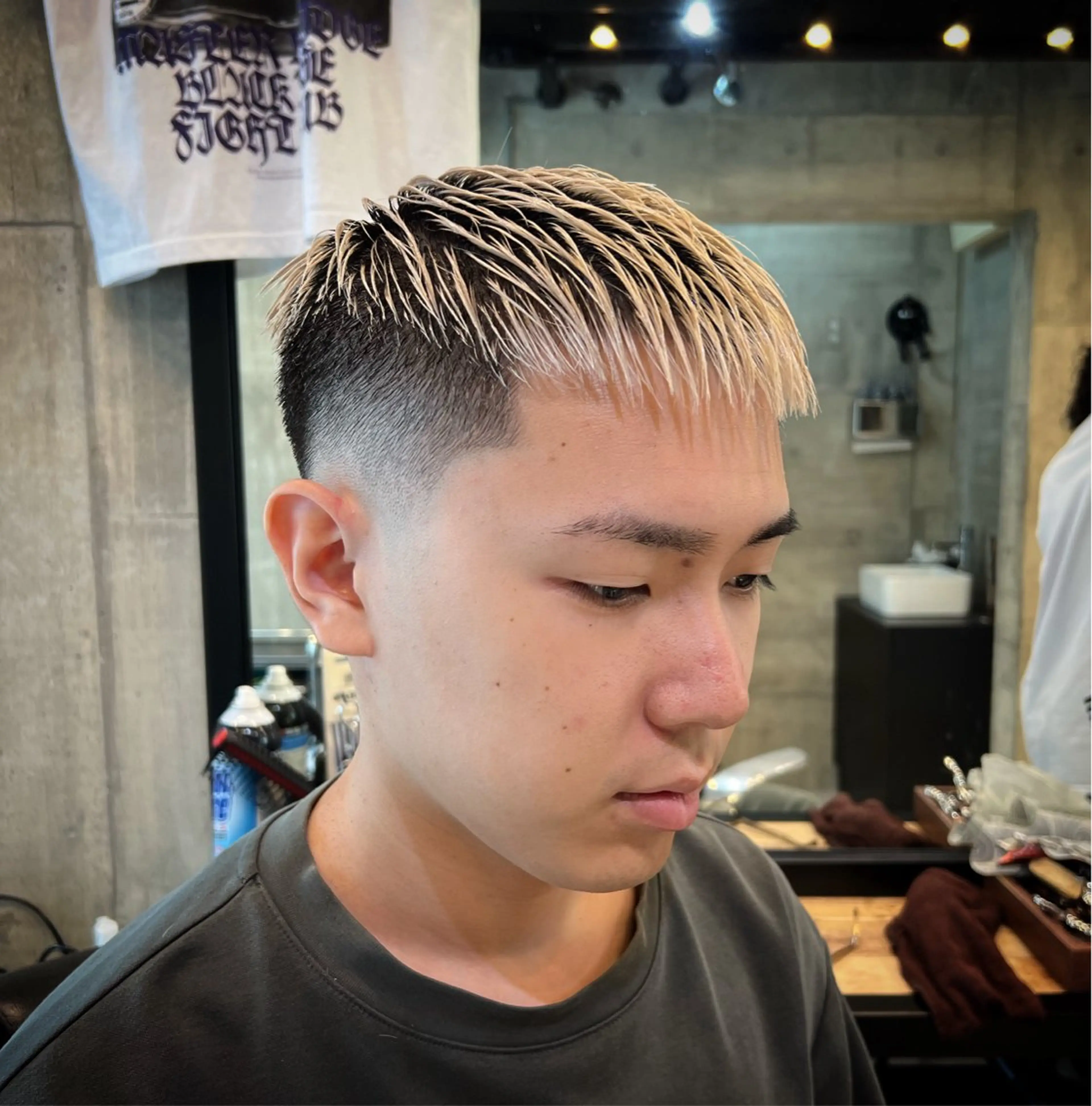 ショート カラー メンズ カット ヘッドスパ BINGO HAIR WORKS 【ビンゴヘアワークス】所属・🎱メンズフェード 特化HYOGA🎱のヘアスタイル