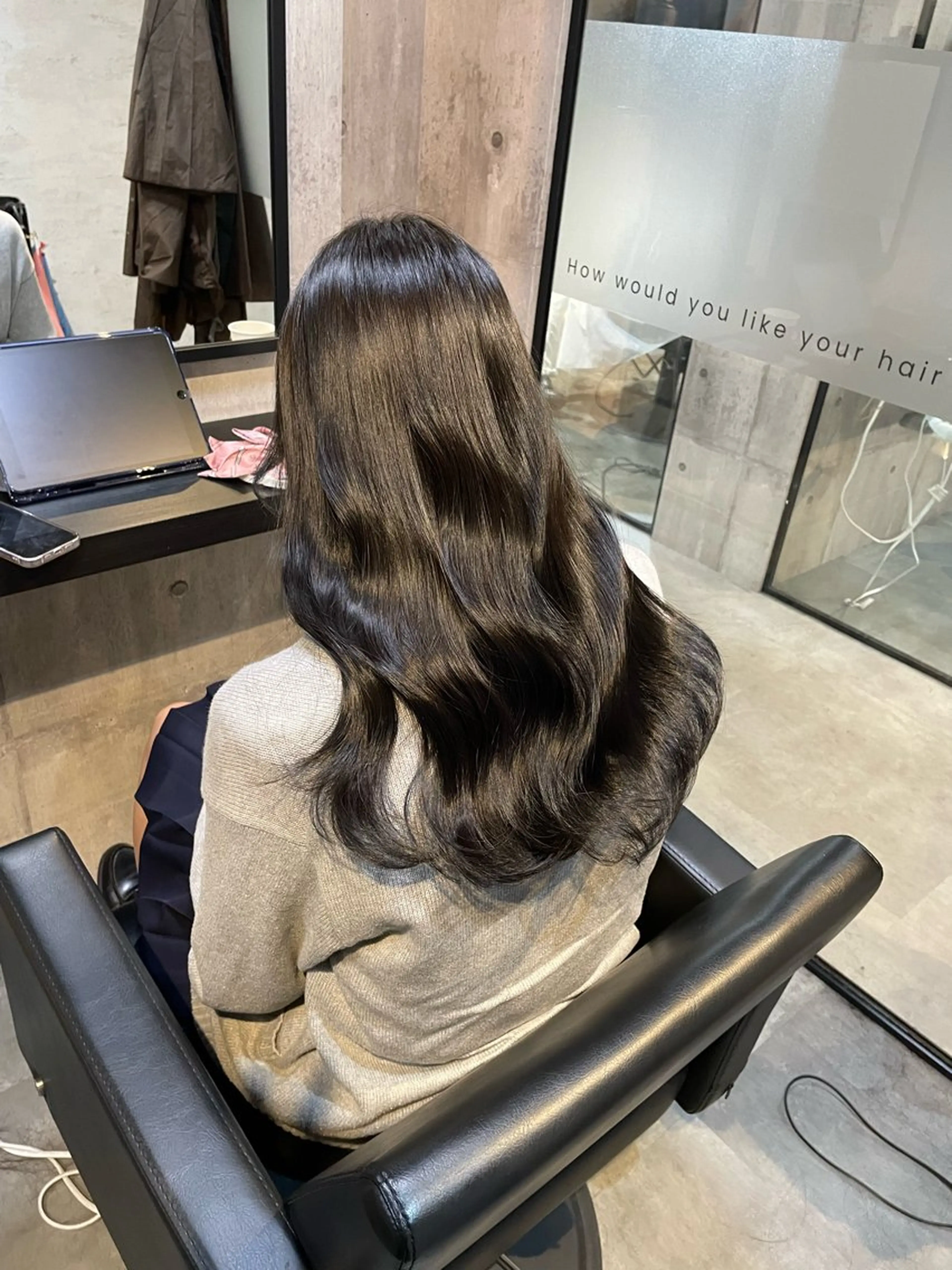 ロング カラー カット ヘアカラー トリートメント 👑髪質改善カラー 中垣斗希のヘアスタイル