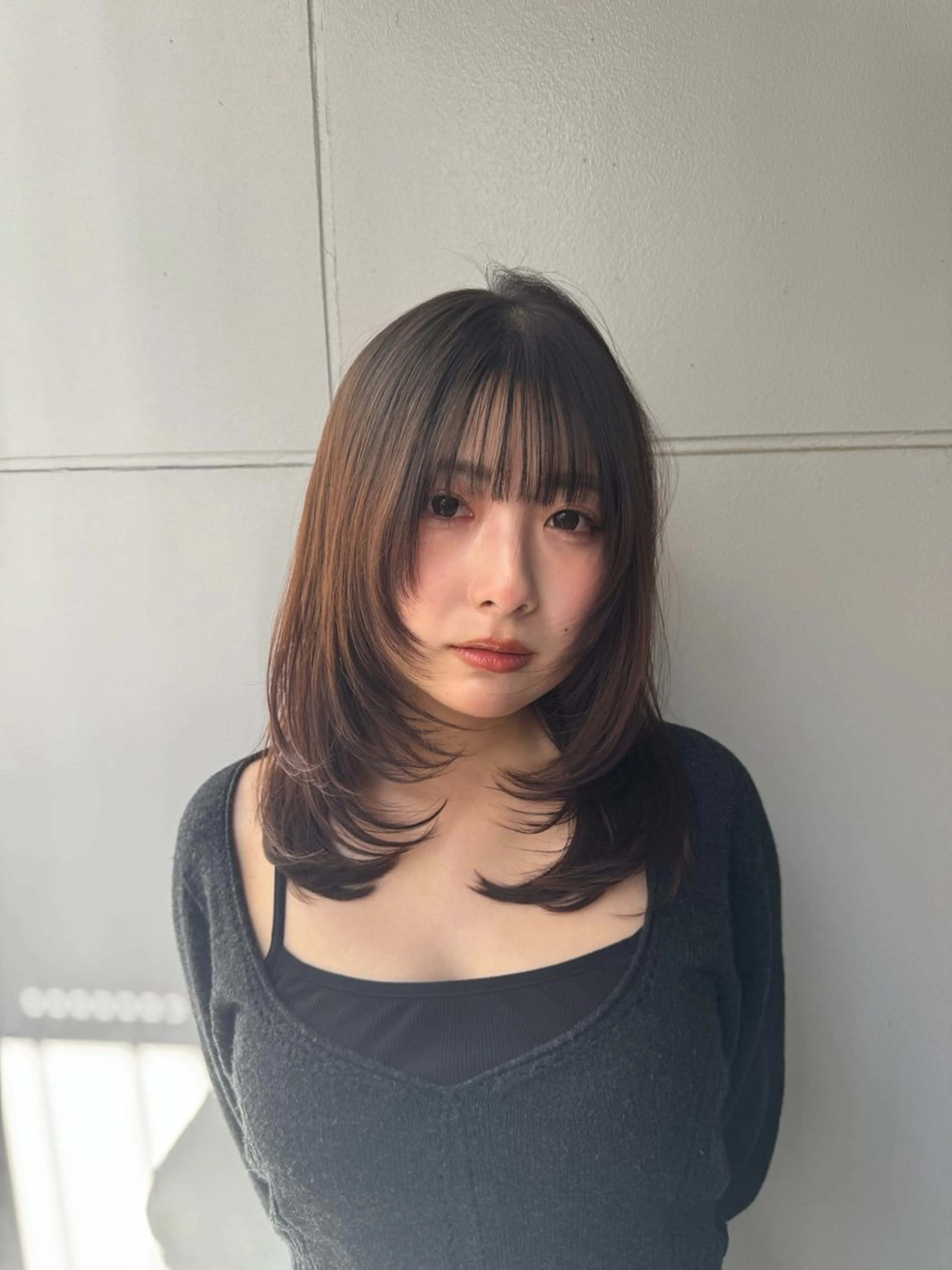 ロング カラー ブラウンカラー 透明感カラー レイヤーカット 似合わせカット SALOWIN新宿三丁目【サロウィン】所属・レイヤー🔶髪質改善 🔶透明感カラー青木のヘアスタイル