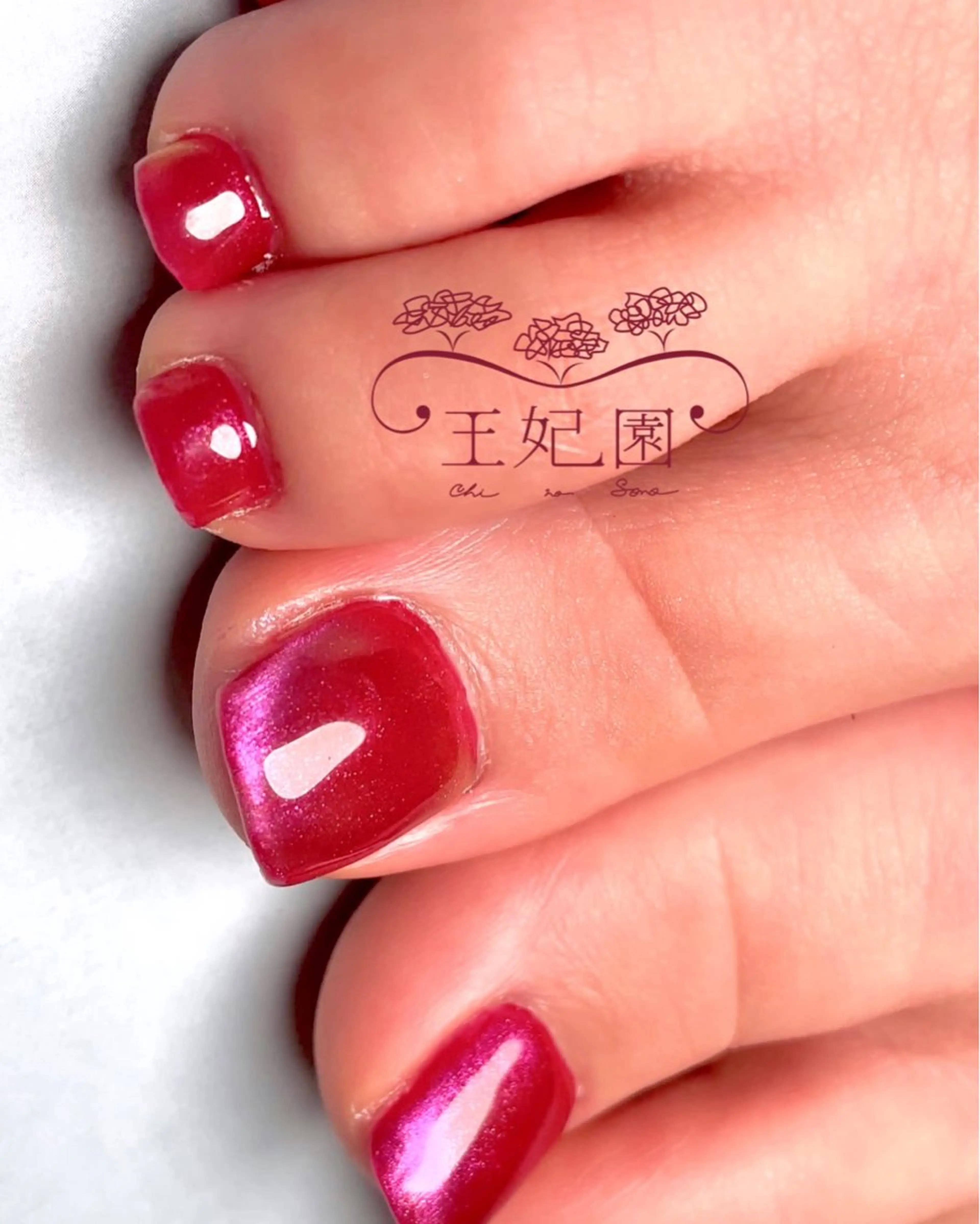 ネイル ボルドー マグネットネイル メンズネイル ピンク ワンホンネイル nail salon王妃の園所属・王妃の園 ohinosonoのネイルデザイン