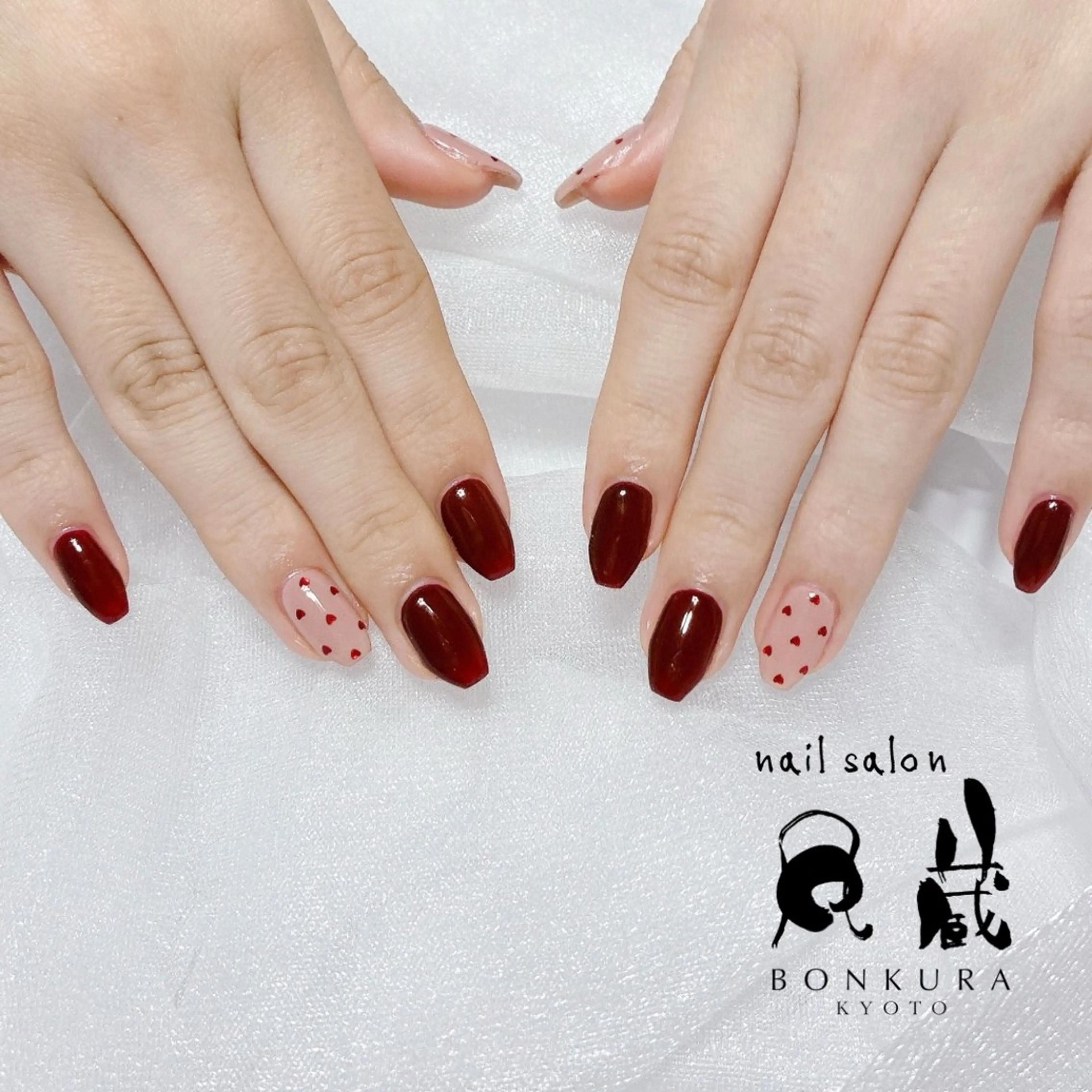 ネイル ハート ハンドネイル 佐伯 せいらのネイルデザイン