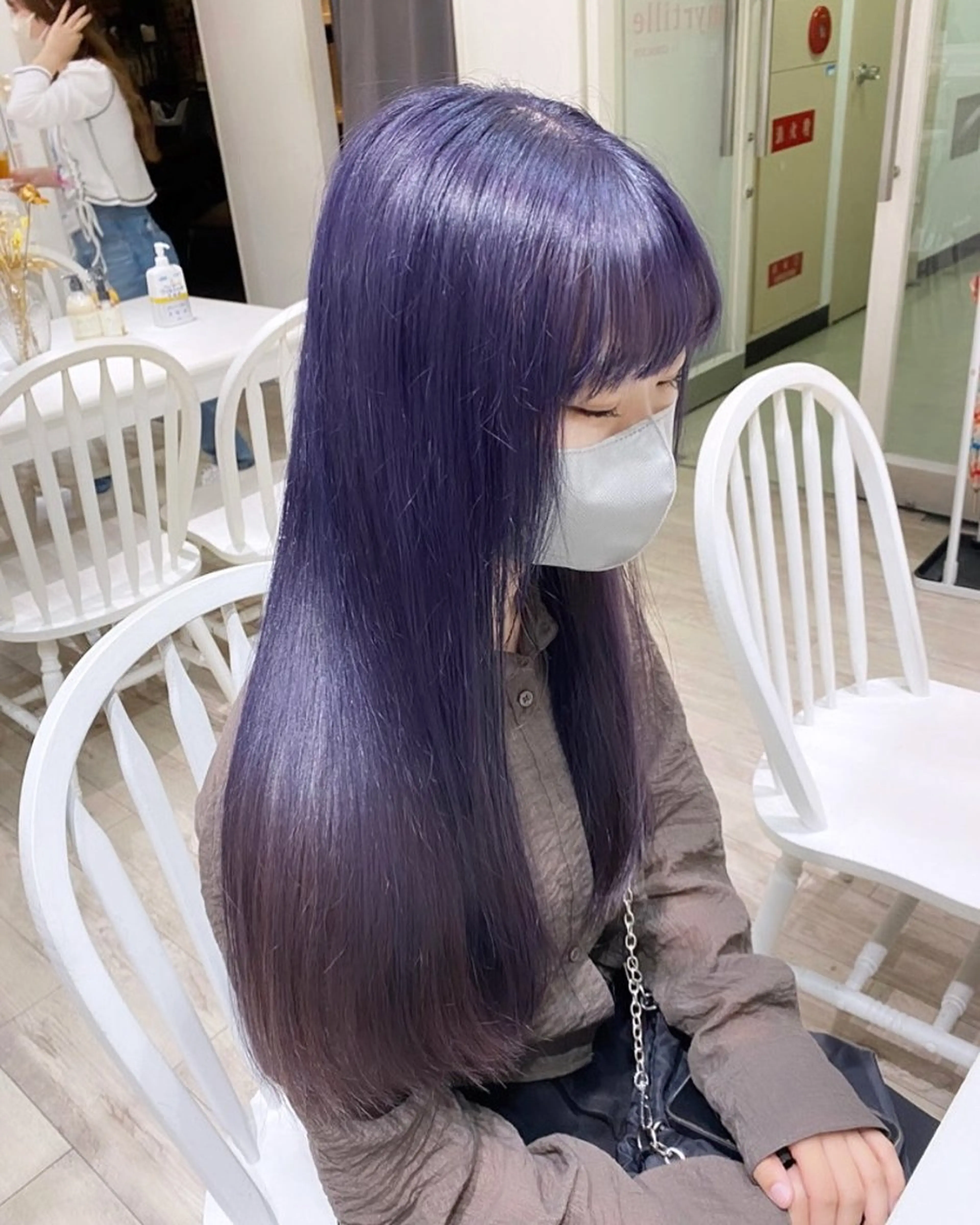 ロング カラー ブリーチ ラベンダーカラー トリートメント カット ヘアカラー トリートメント 暖色カラー✨️ 門内 梨真のヘアスタイル