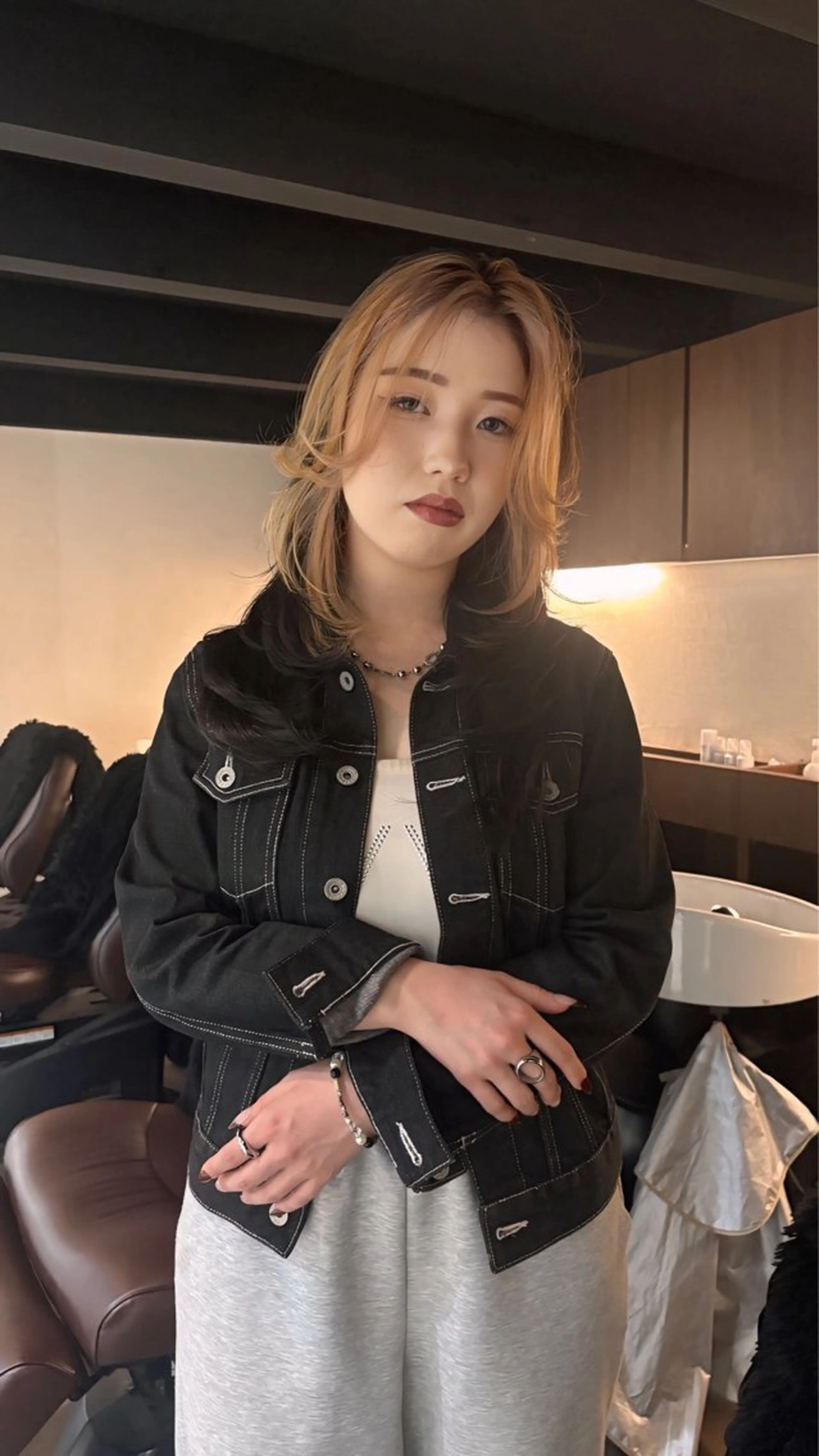 セミロング ミストバング ヘアカラー トリートメント 【海外風カラー】 ⭐︎DEAN名駅店☆のヘアスタイル