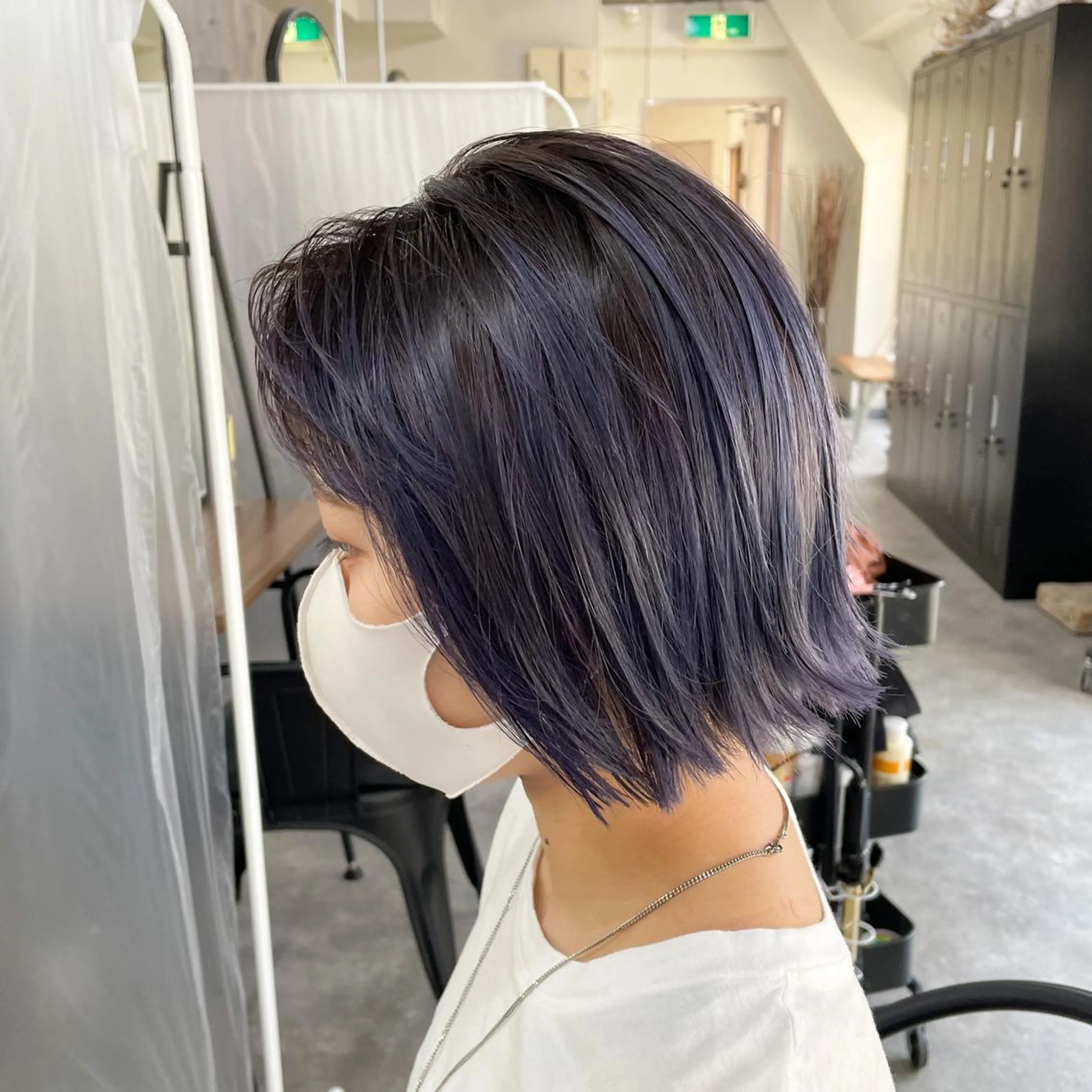 ショート カラー パーマ ヘアアレンジ メンズ キッズ ネイル マツエク・マツパ 切りっぱなしボブ メンズハイトーン 刈り上げ ハンサムショート ブルーカラー GO TODAY SHAiRE SALON所属・大人スタイル 太田のヘアスタイル