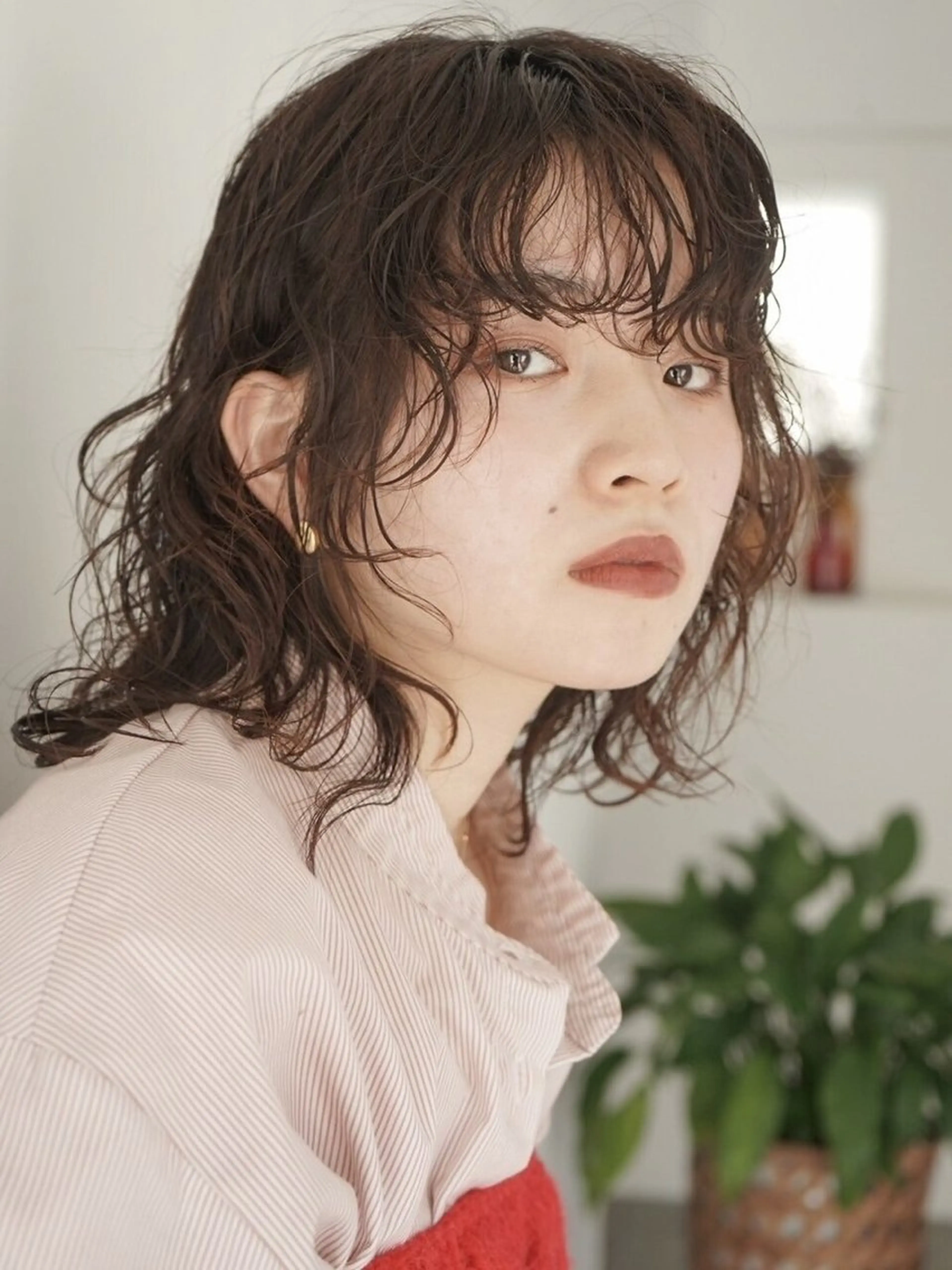 ミディアム シンバヒナノ/パーマ レイヤーカット/ボブのヘアスタイル