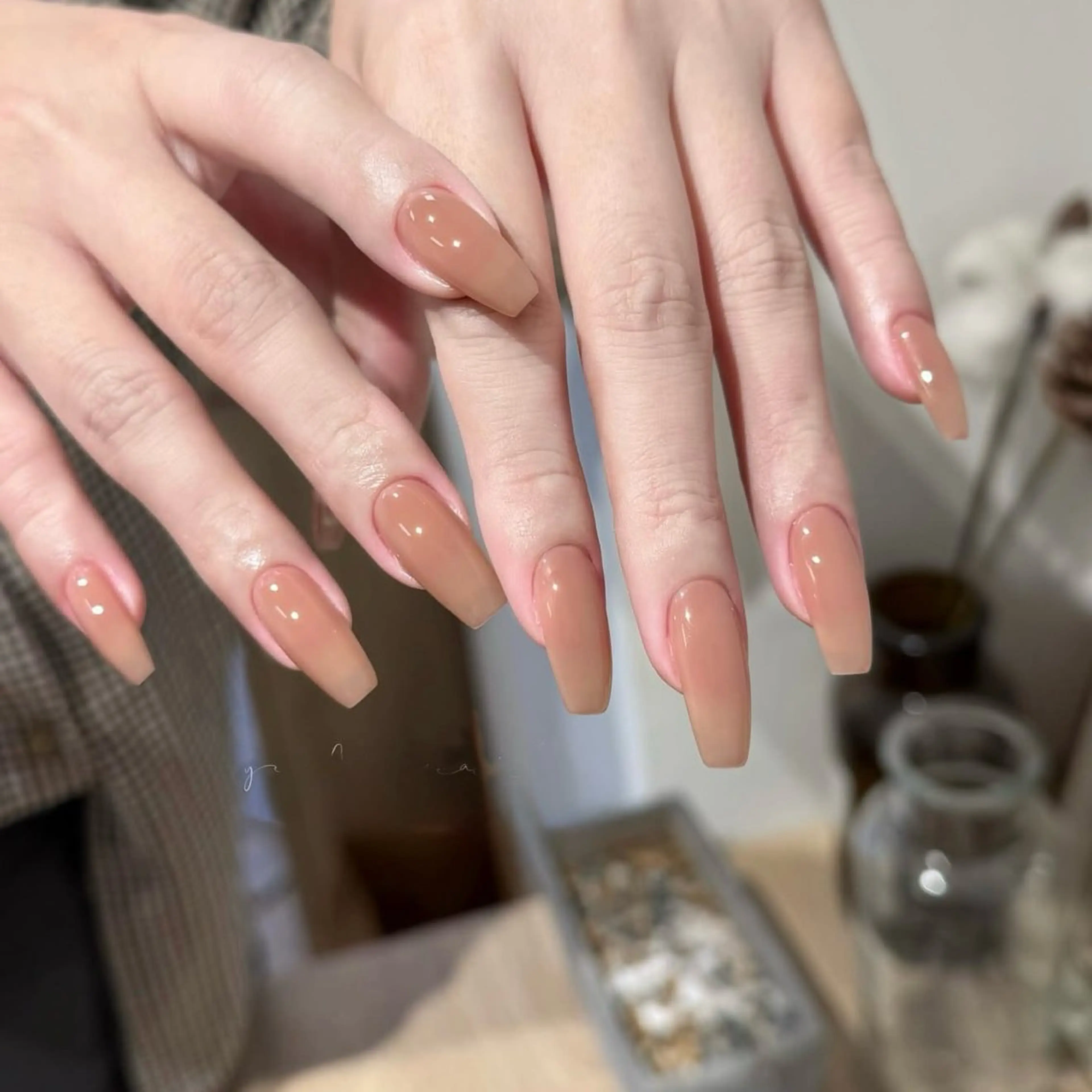 ネイル アートネイル チークネイル 韓国ネイル シンプルネイル ワンホンネイル Lala Nailsのネイルデザイン