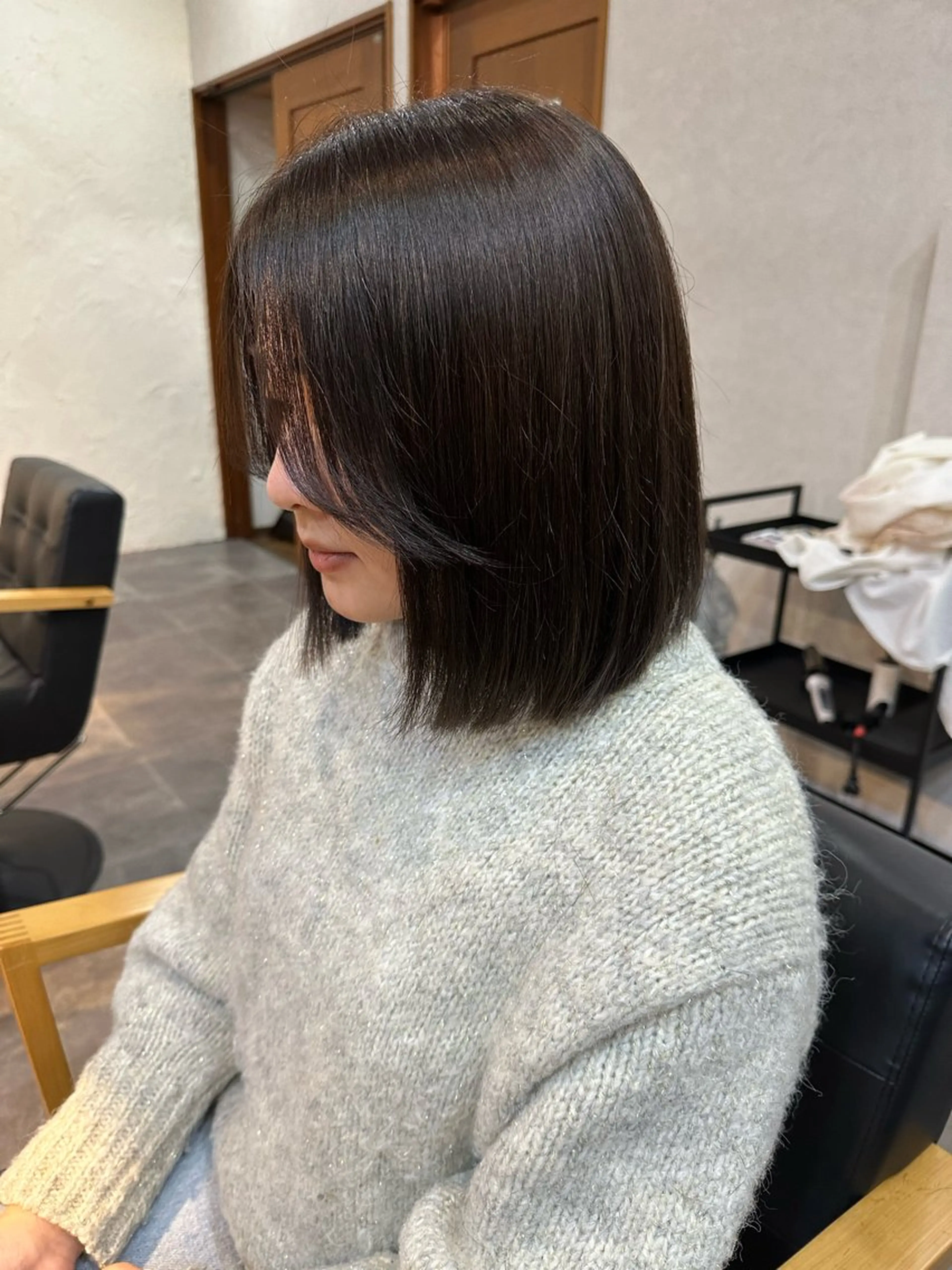 ミディアム 𝑭𝒖𝒌𝒂🩶 モテ髪×透明感カラーのヘアスタイル