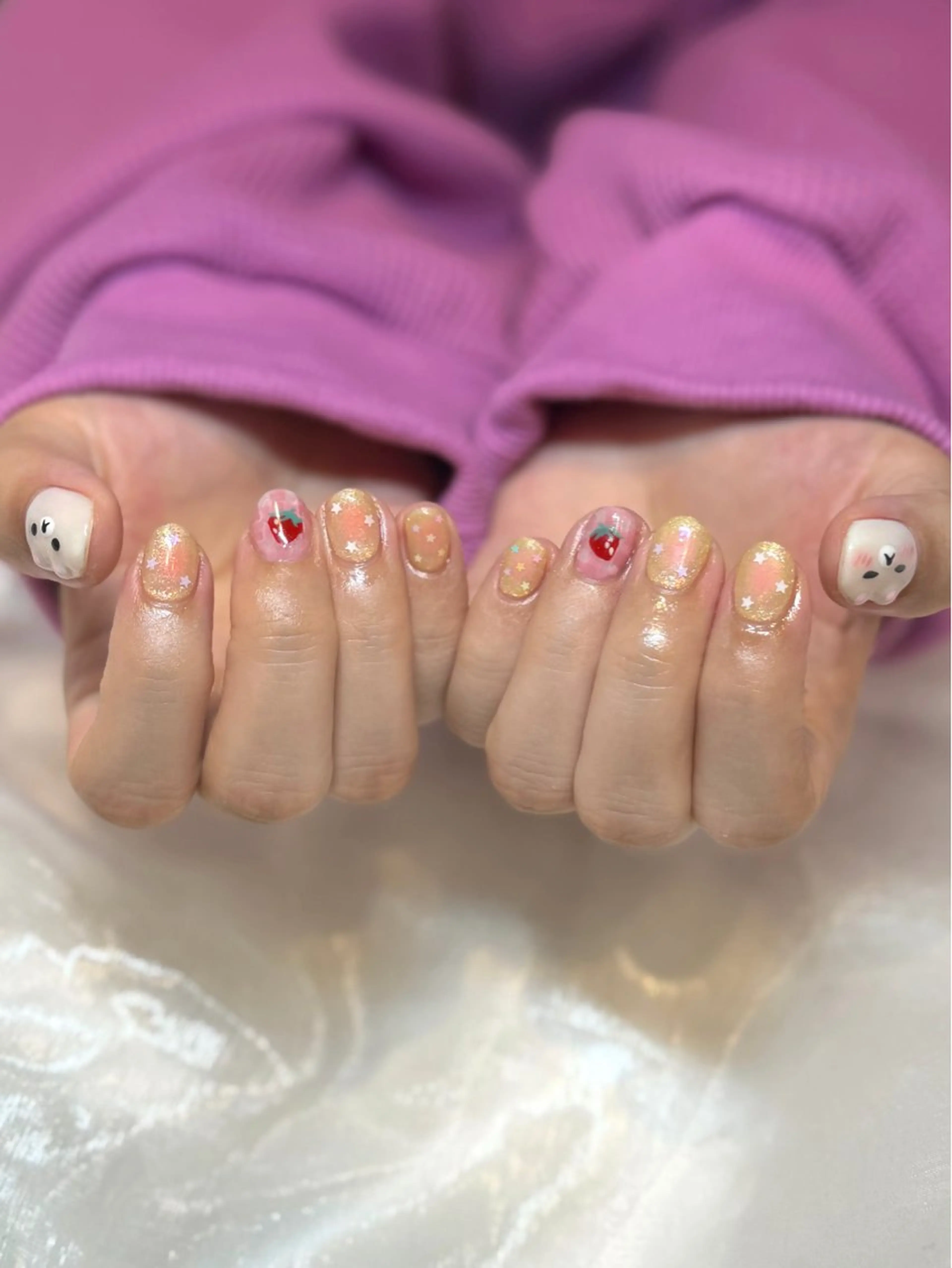 ネイル アートネイル 持ち込み nailsalon moe.所属・yume 大人かわいいネイルのネイルデザイン