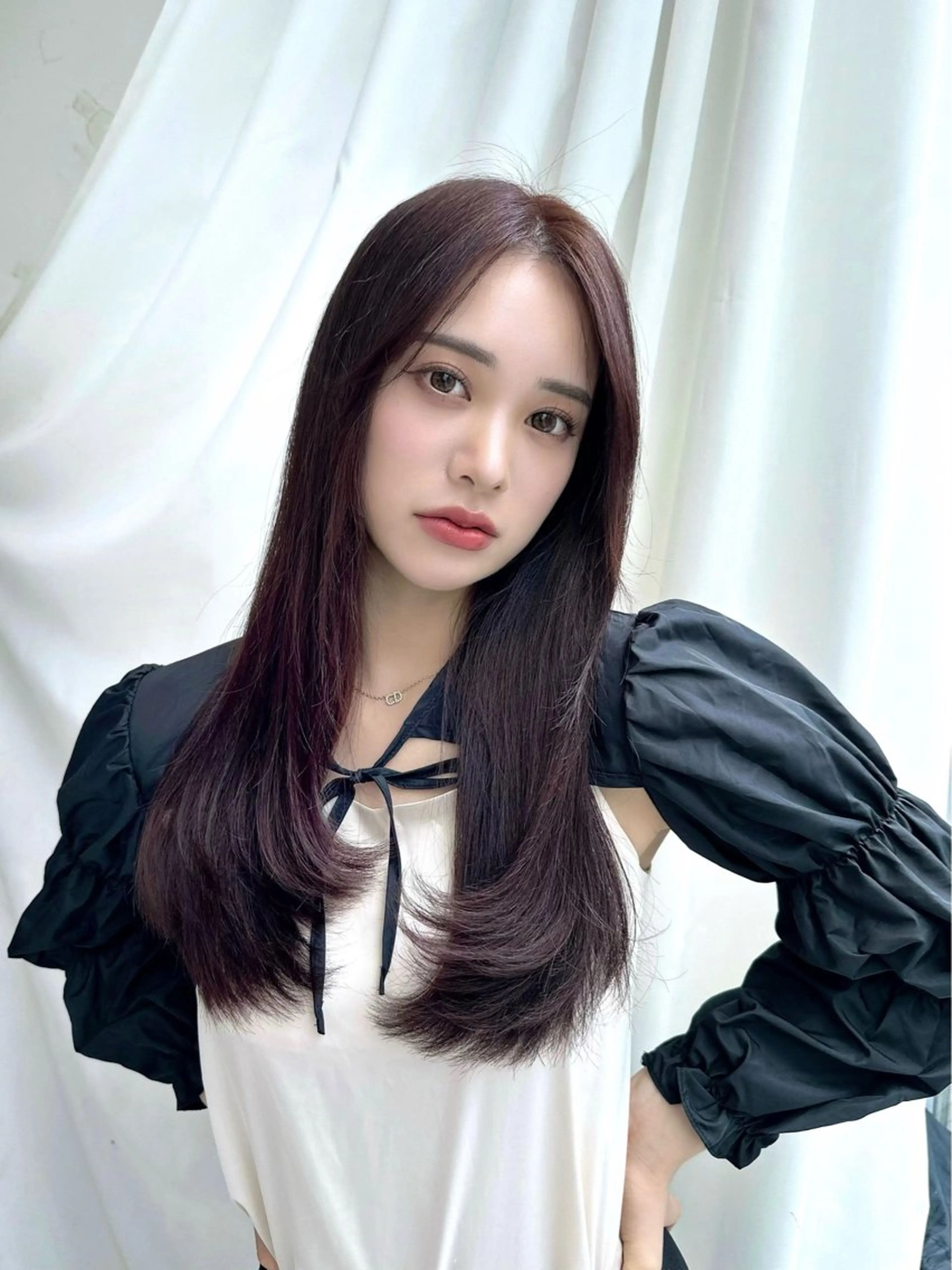 ロング カラー ヘアアレンジ Toiro所属・🤎小顔レイヤー /ベージュ🤎友香のヘアスタイル