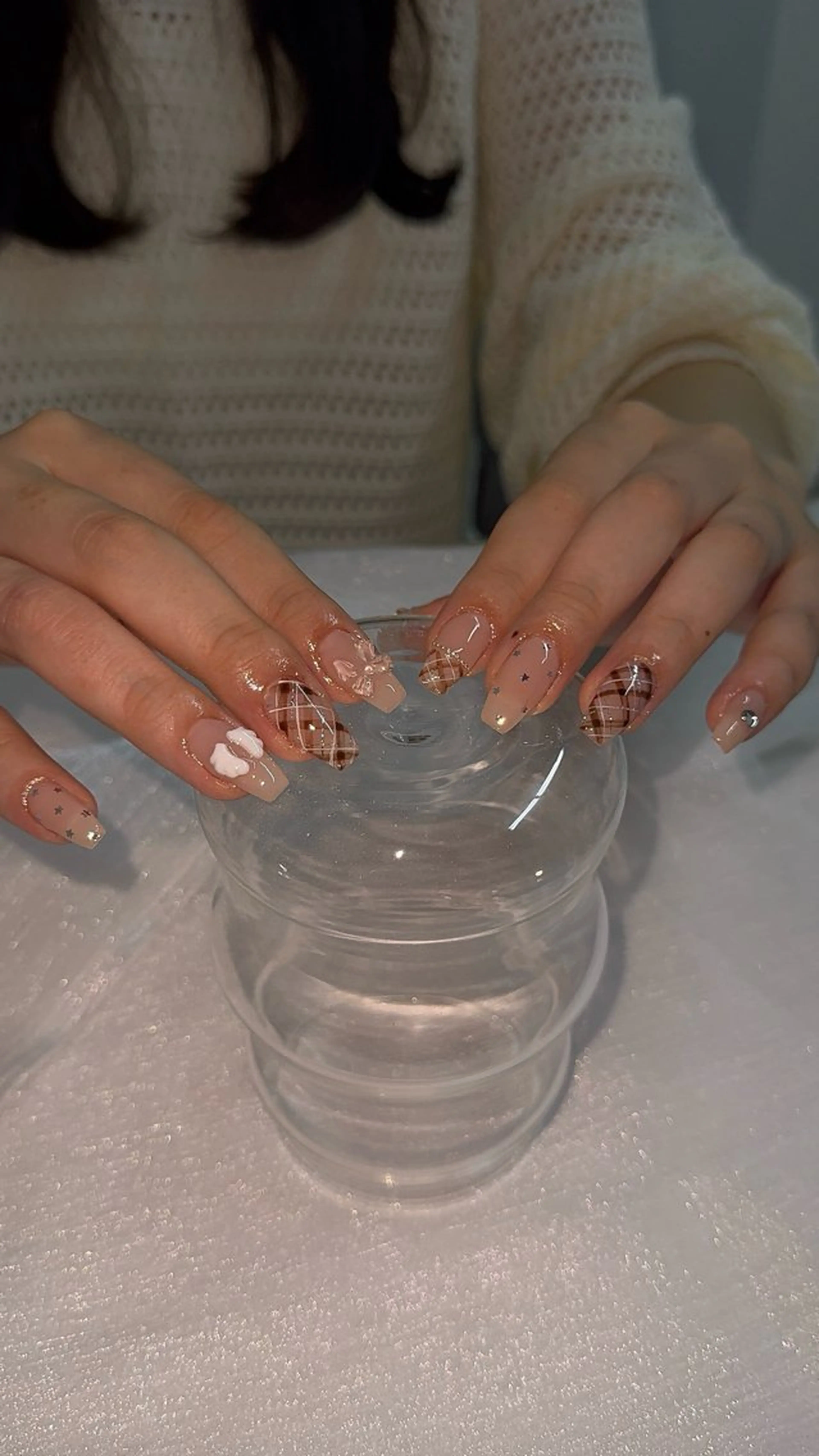 ネイル フレンチネイル 韓国ネイル マグネットネイル メンズネイル ニュアンスネイル ハンドネイル GRANDE大須 Cecil💜のネイルデザイン