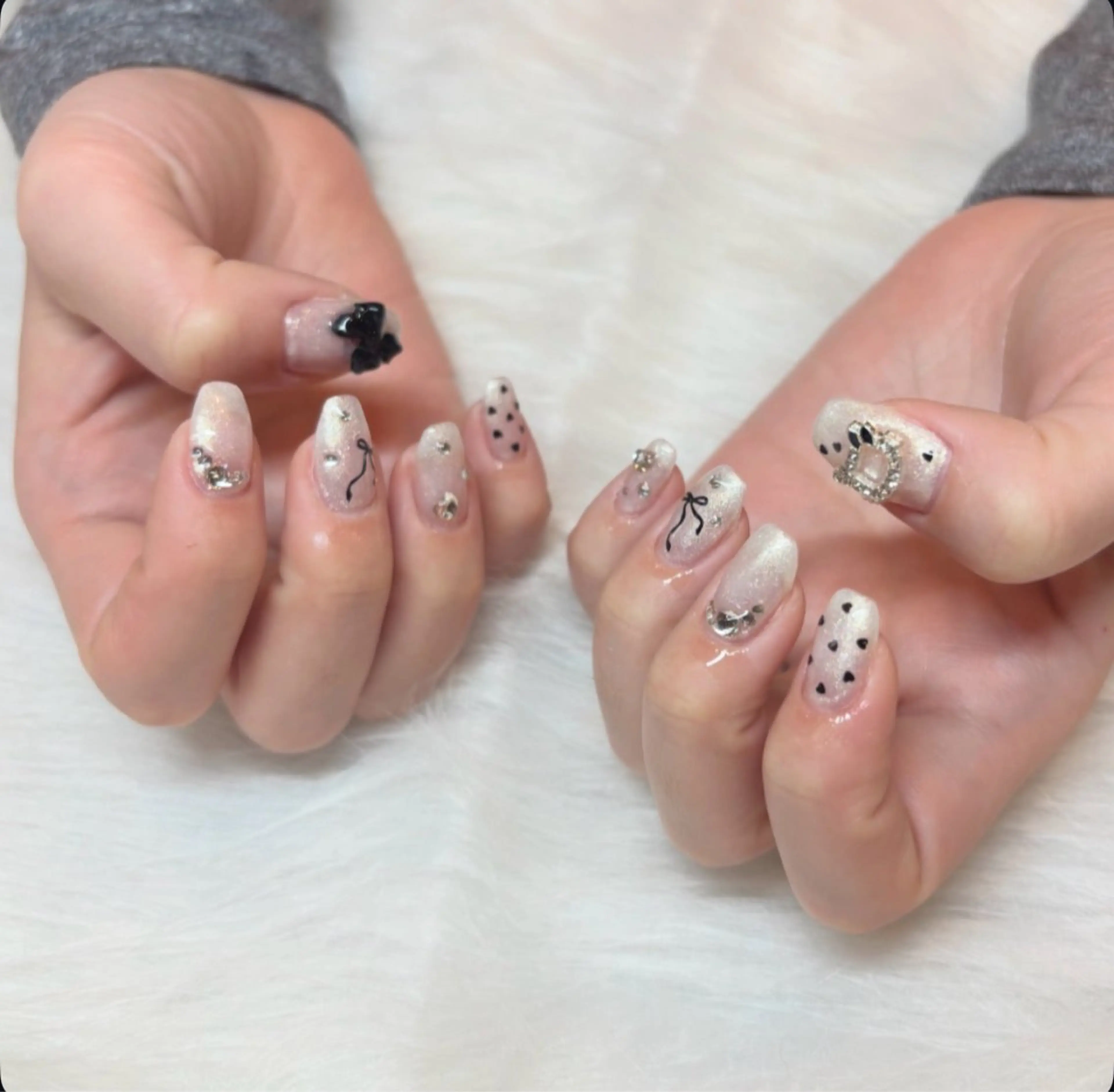 ネイル リボン ハンドネイル HANA ユカのネイルデザイン