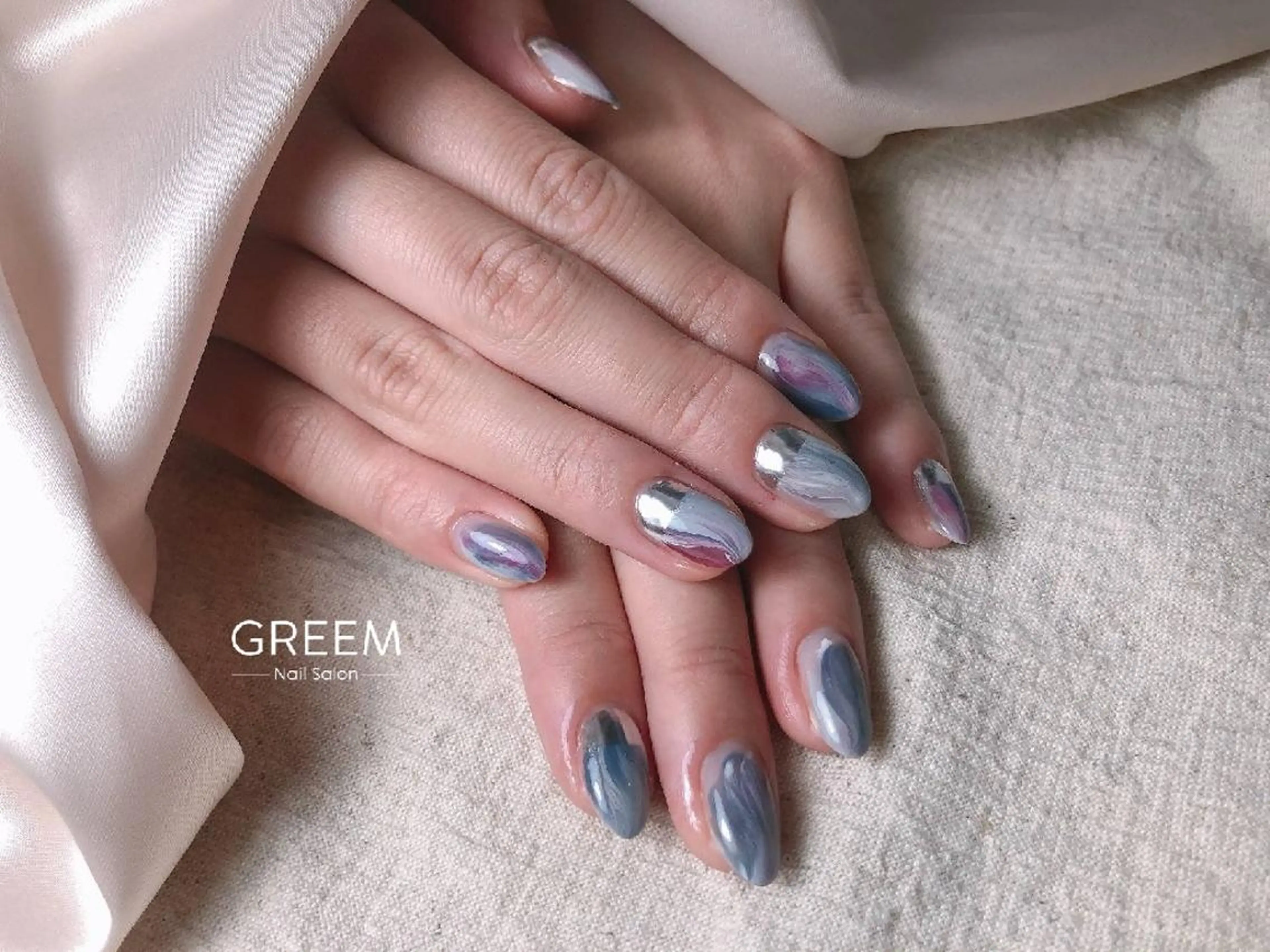 ネイル アートネイル ジェルネイル マグネットネイル ニュアンスネイル 冬ネイル GREEM グリームのネイルデザイン