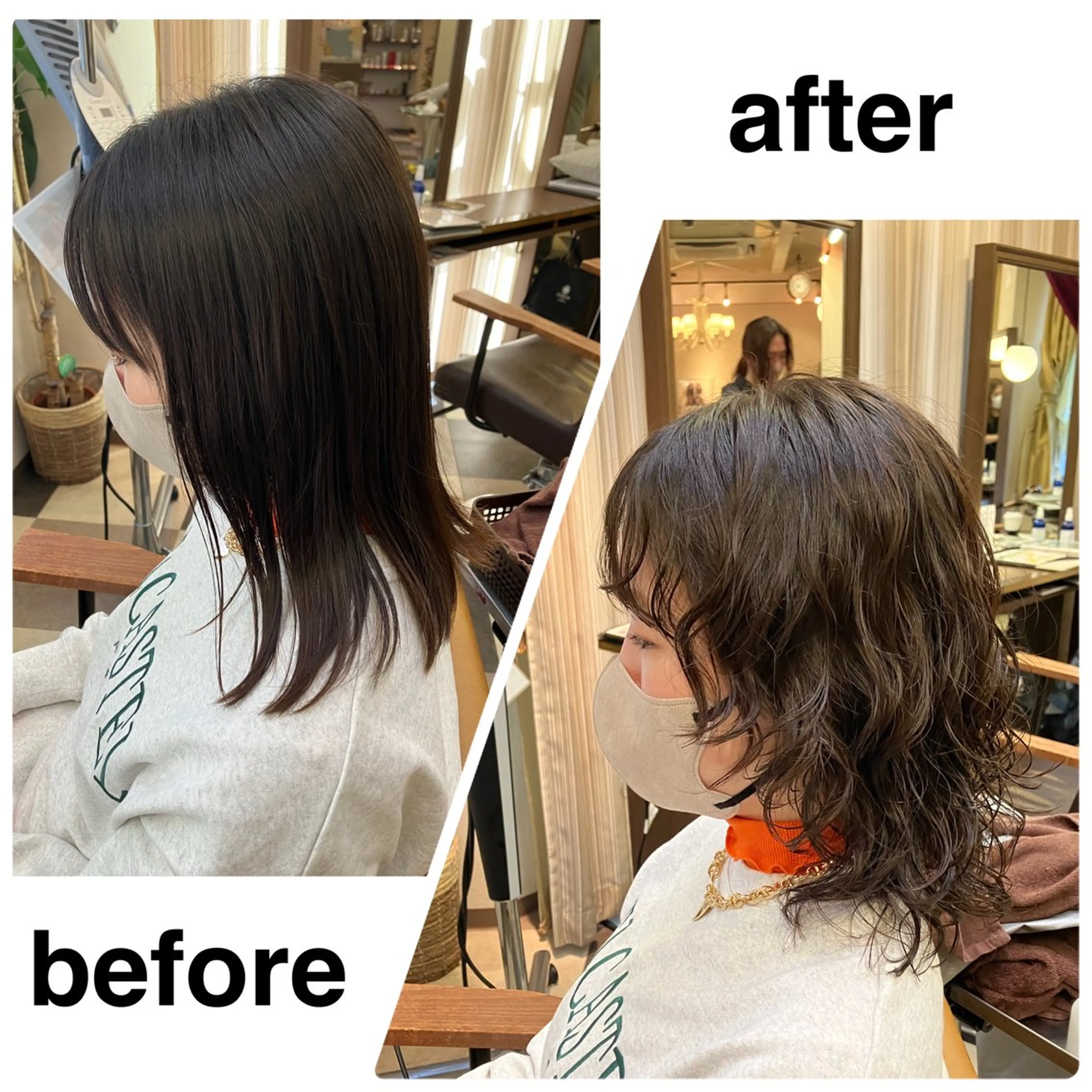 ミディアム ミディアムパーマ ウルフカット coverhairbliss上尾所属・阿部 雲母のヘアスタイル