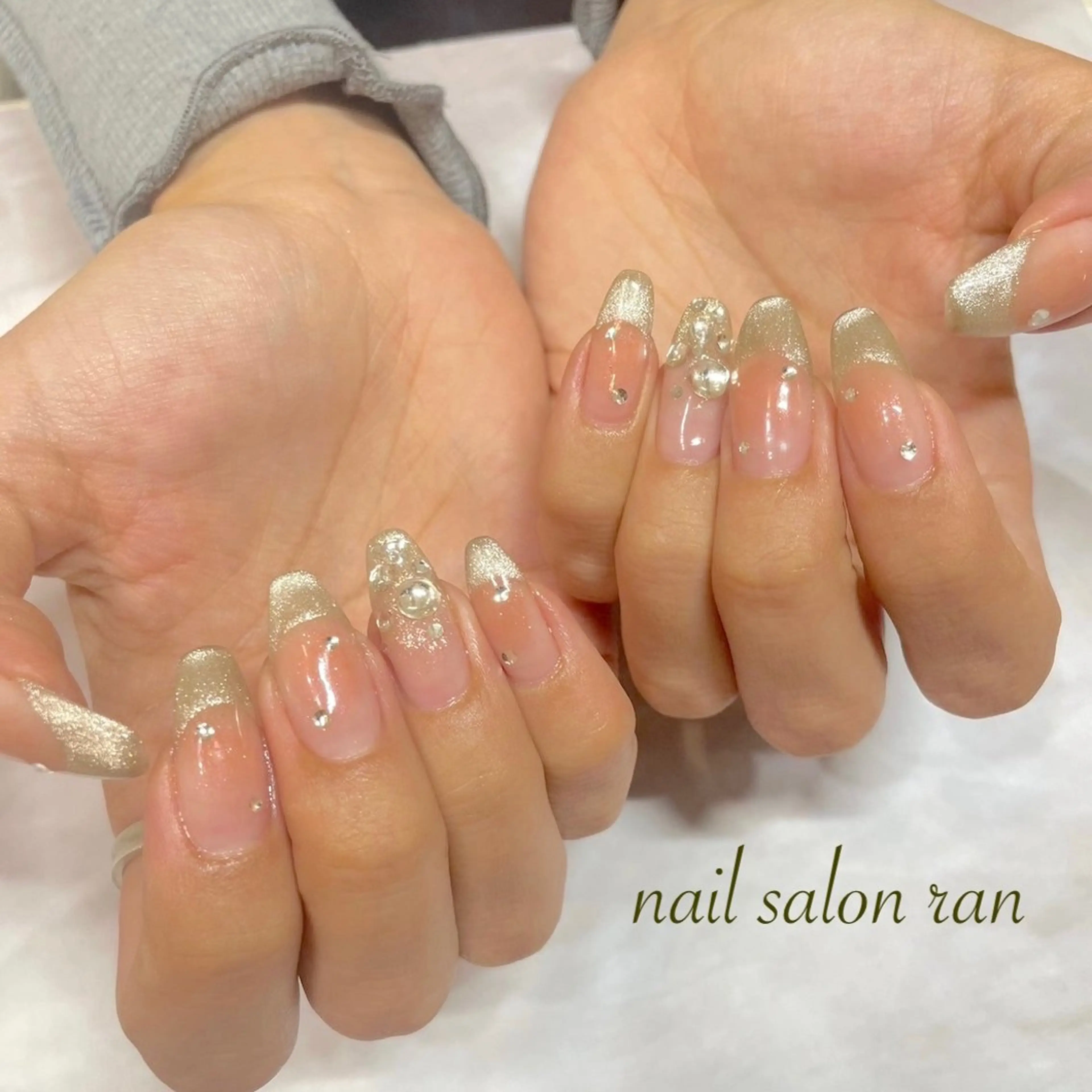 ネイル フレンチネイル マグネットネイル マグネットフレンチ シンプルネイル ハンドネイル ハンドケア nailsalon ranのネイルデザイン