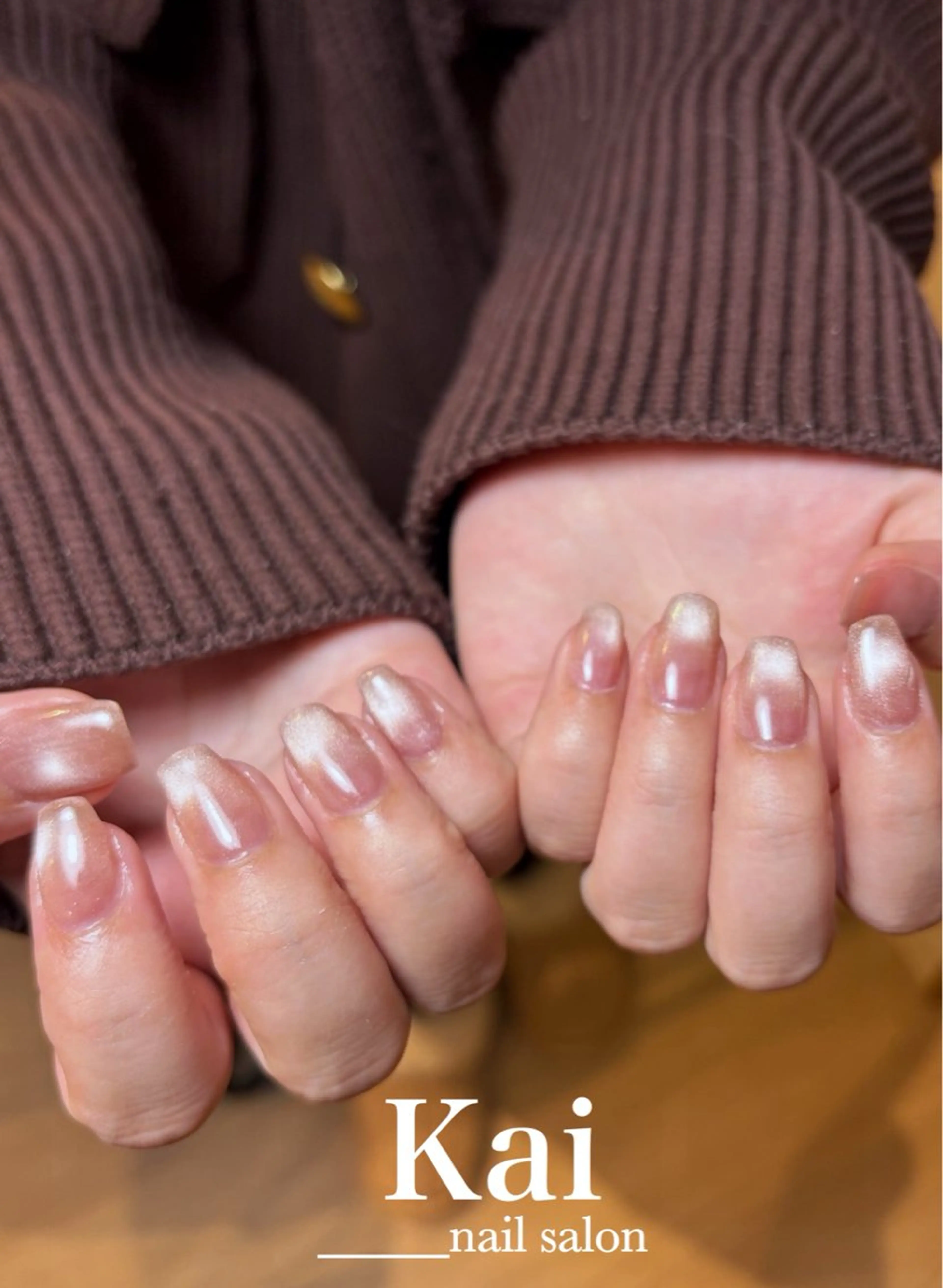 ネイル 長さ出し マグネットネイル ネイルチップ 冬ネイル ハンドネイル Kai  nail Mayukoのネイルデザイン