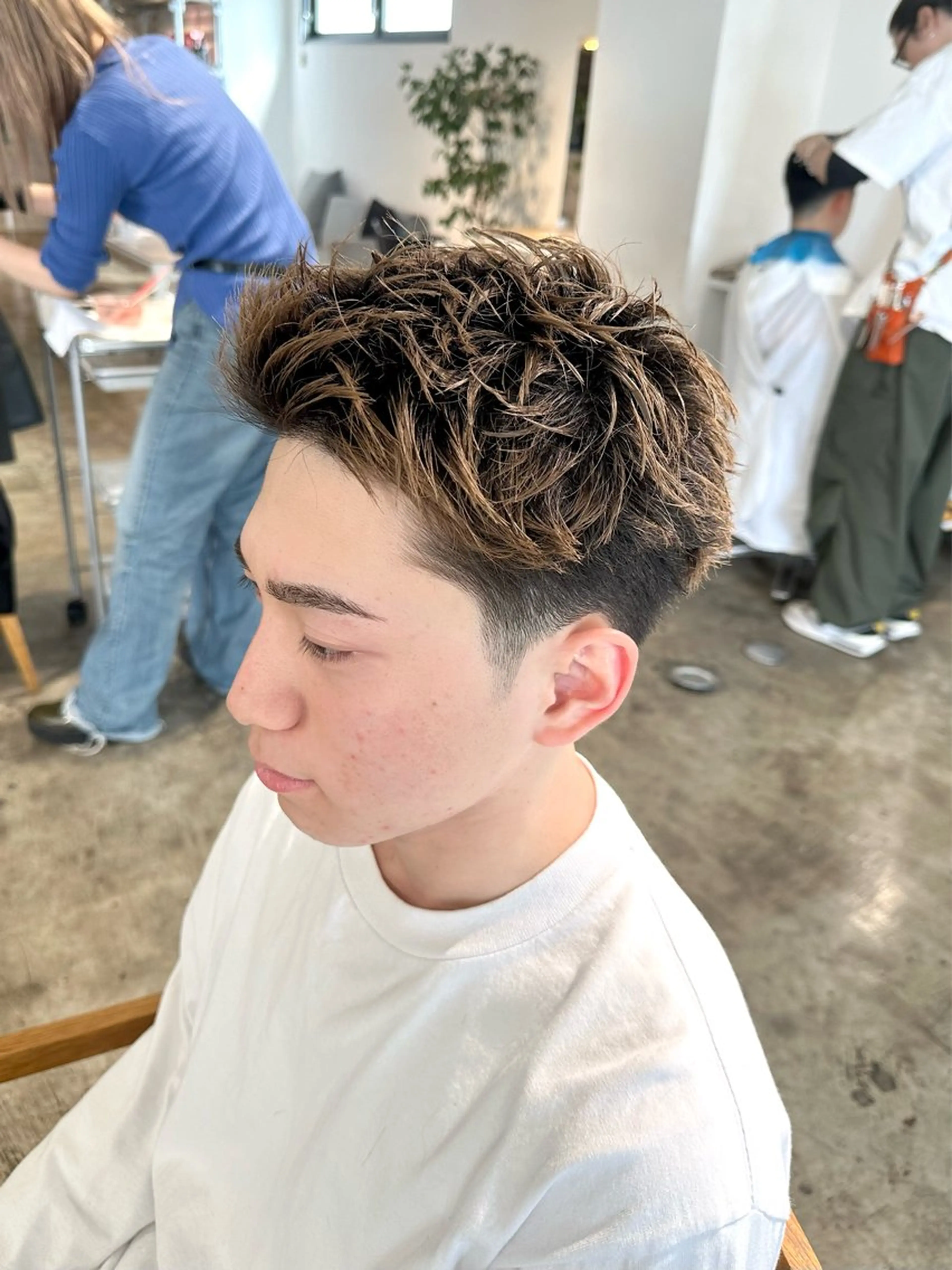 メンズ フェードカット メンズパーマ スパイキーショート 刈り上げ カット 骨格補正施術/メンズ 専門美容師/YUYAのヘアスタイル