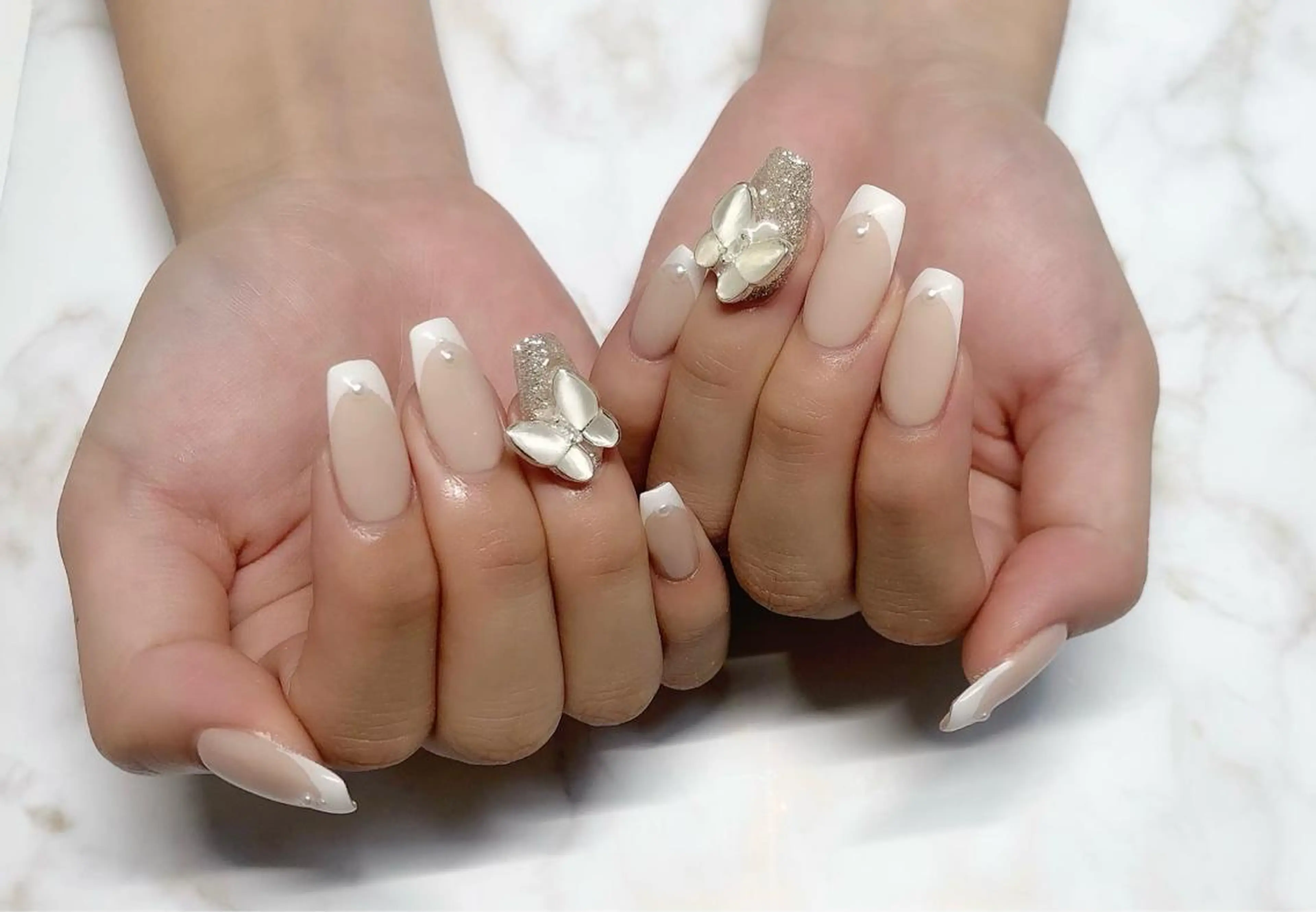 ネイル フレンチネイル オフィスネイル シンプルネイル ハンドネイル Rindo.ネイル ♡耳つぼジュエリーのその他イメージ