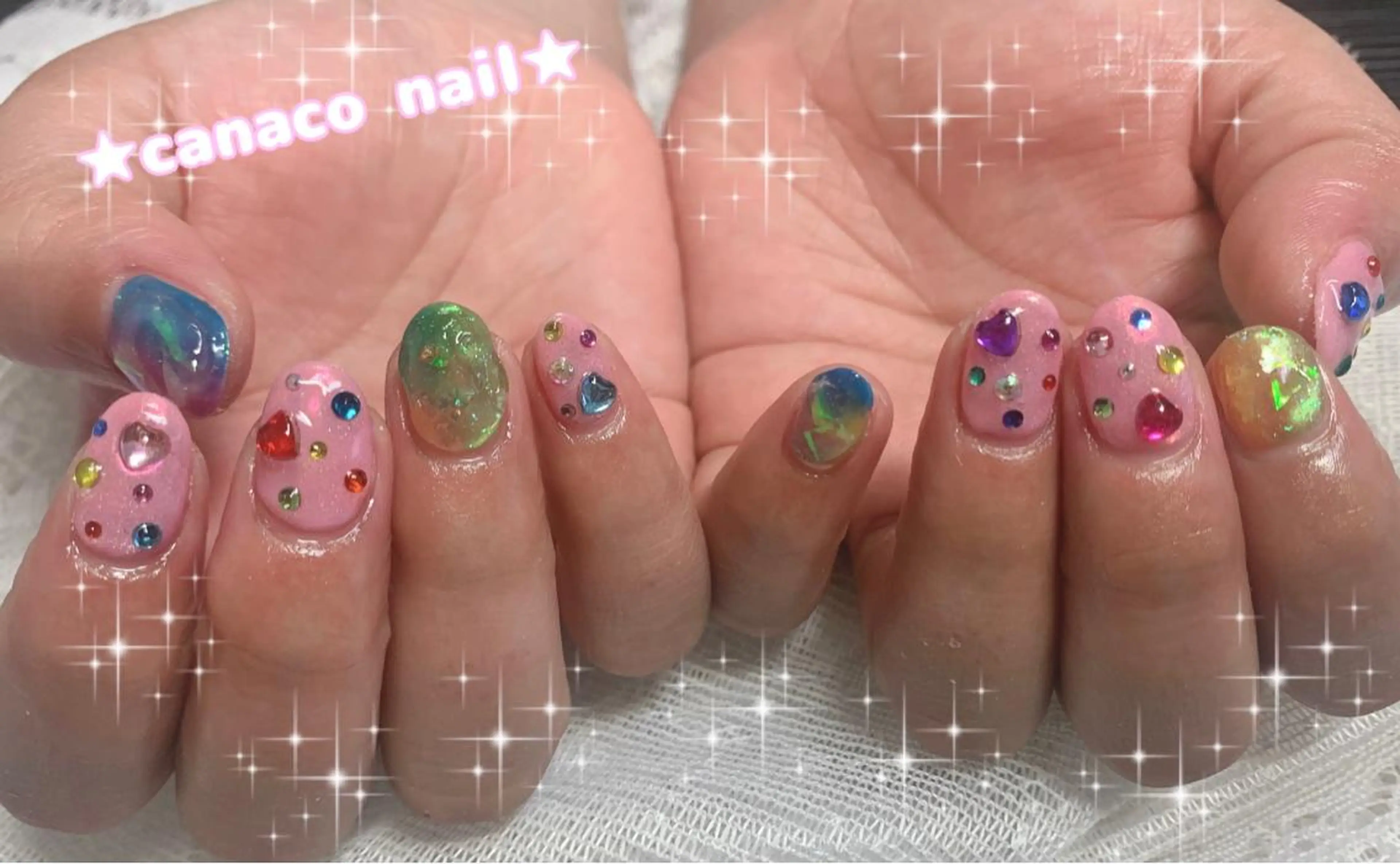 ネイル アートネイル ジェルネイル パラジェル ストーンネイル Felice所属・ベテランネイル cnc  nailのネイルデザイン