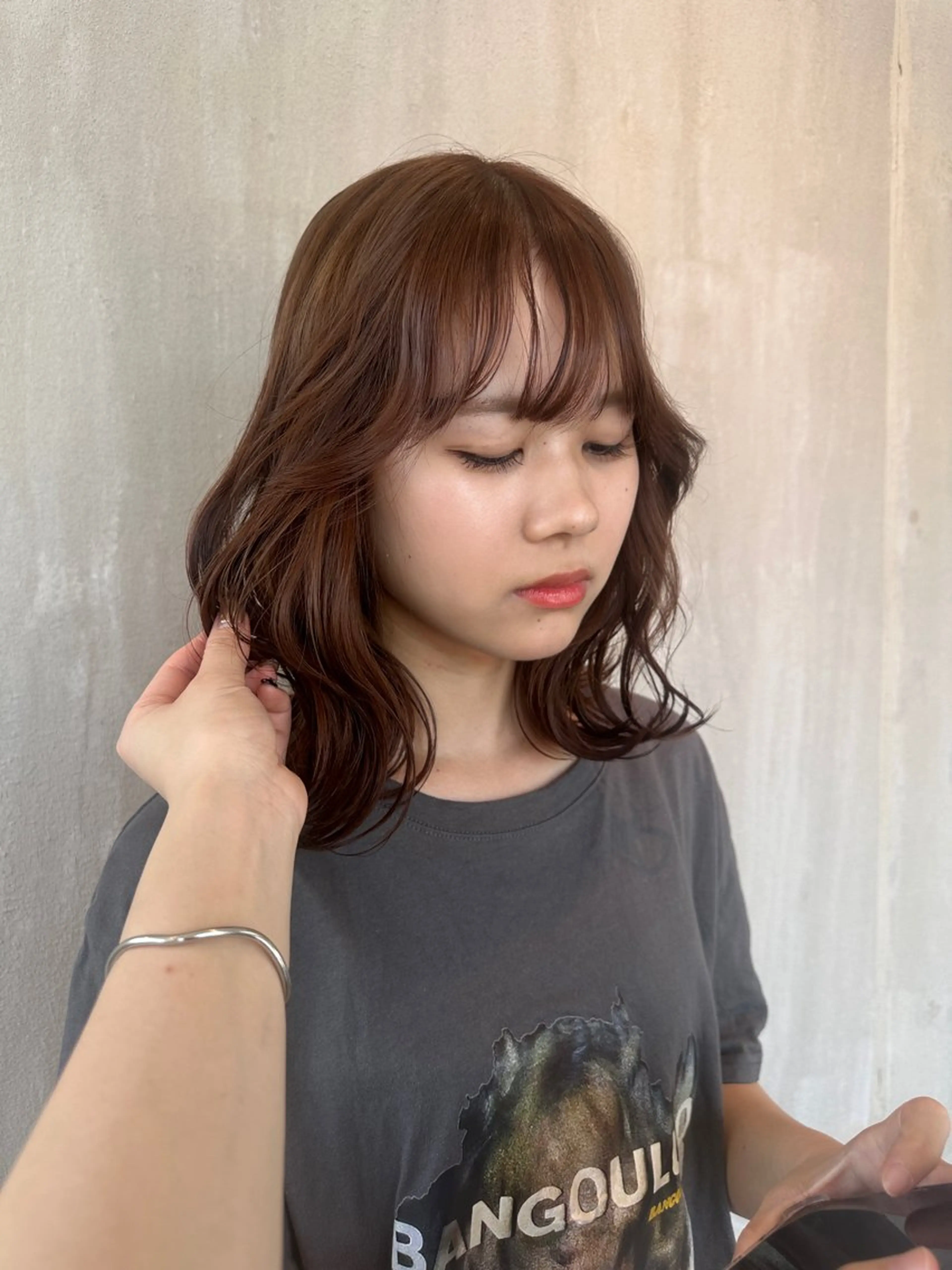 セミロング カラー ブラウンカラー ココアブラウン 岐阜の美容師 HONOKAのヘアスタイル