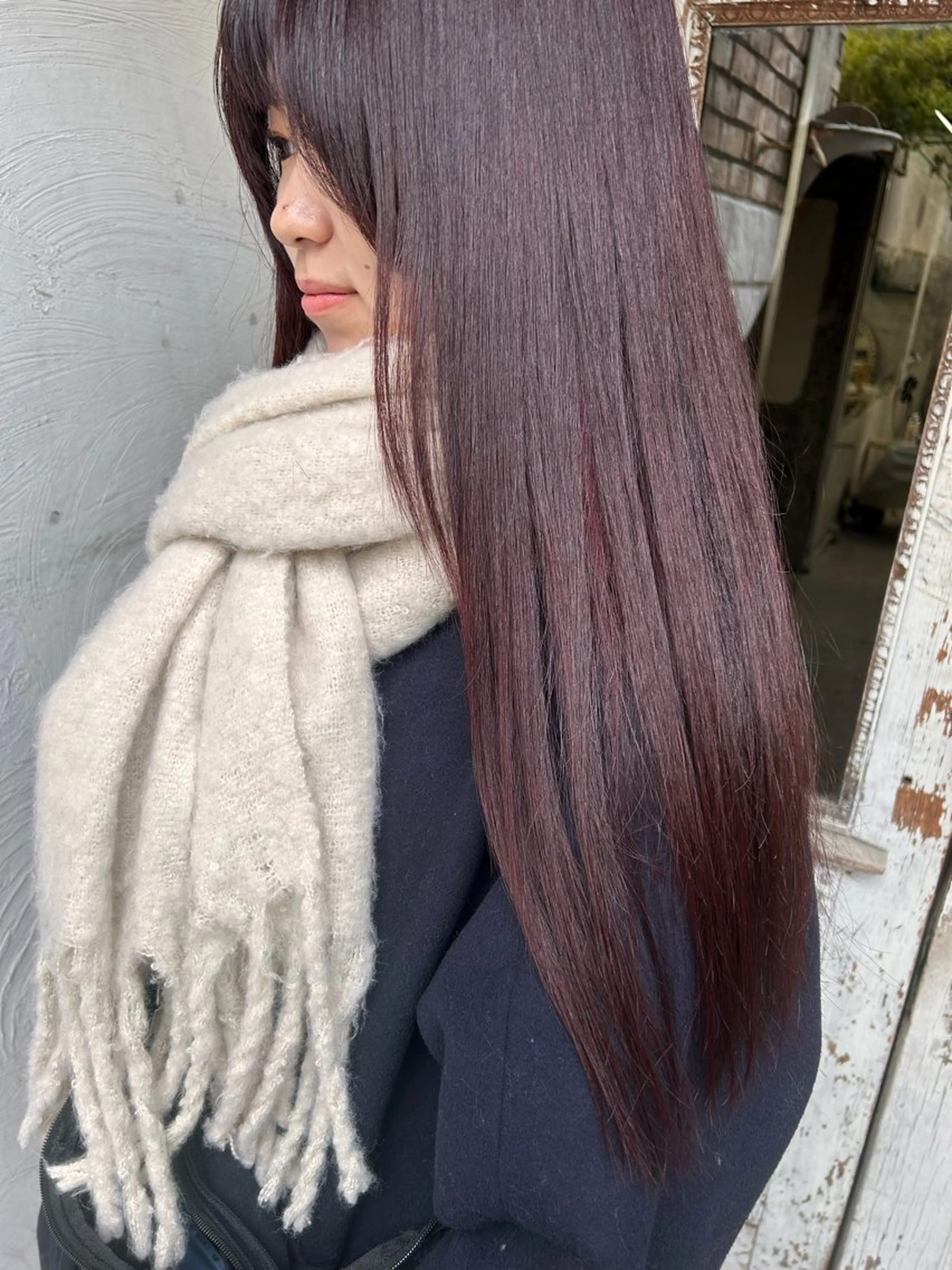 セミロング カラー お任せヘア☘️☘️ 及川渚のヘアスタイル