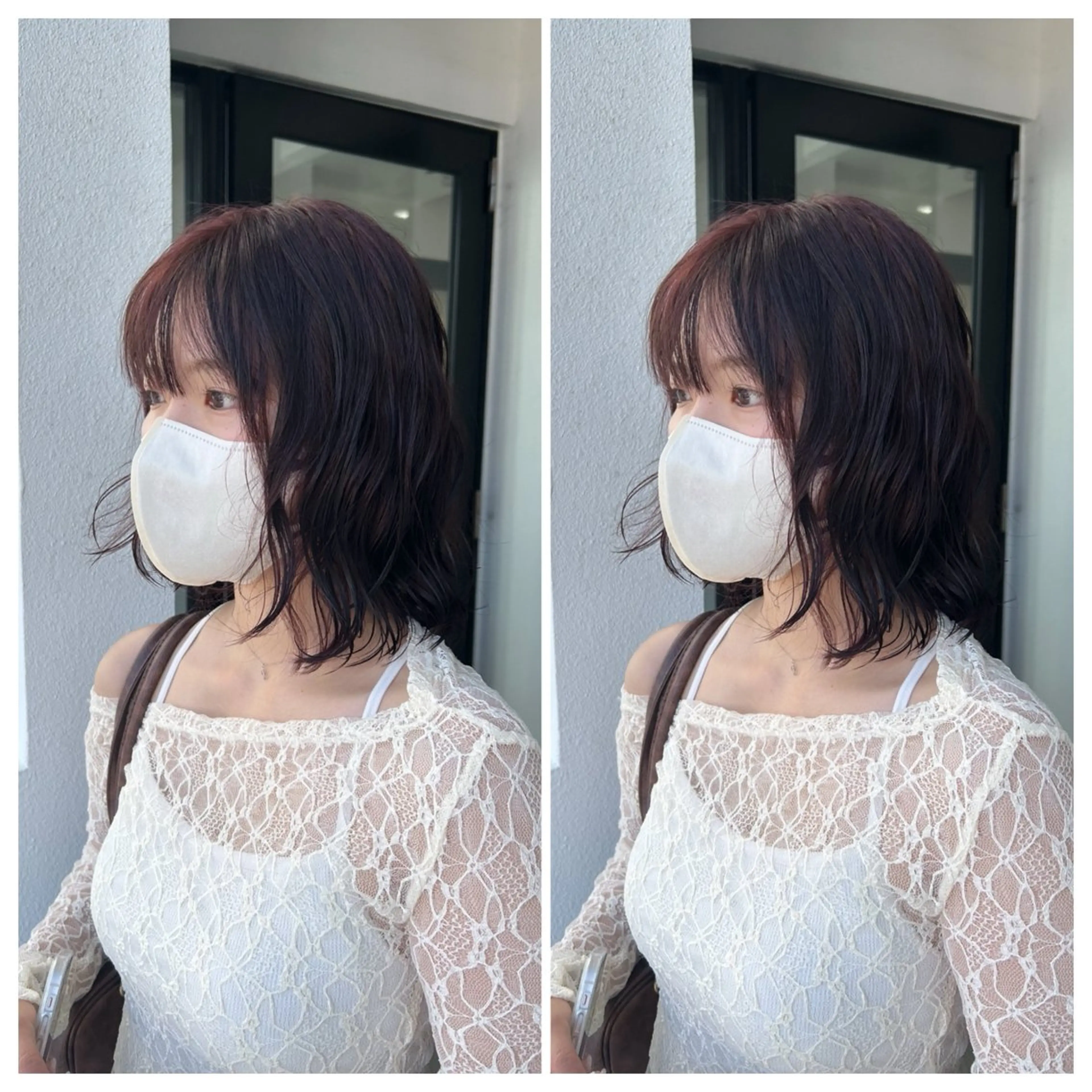 ショート カラー パーマ ブラウンカラー レッドカラー レッドブラウン 富原 そらのヘアスタイル