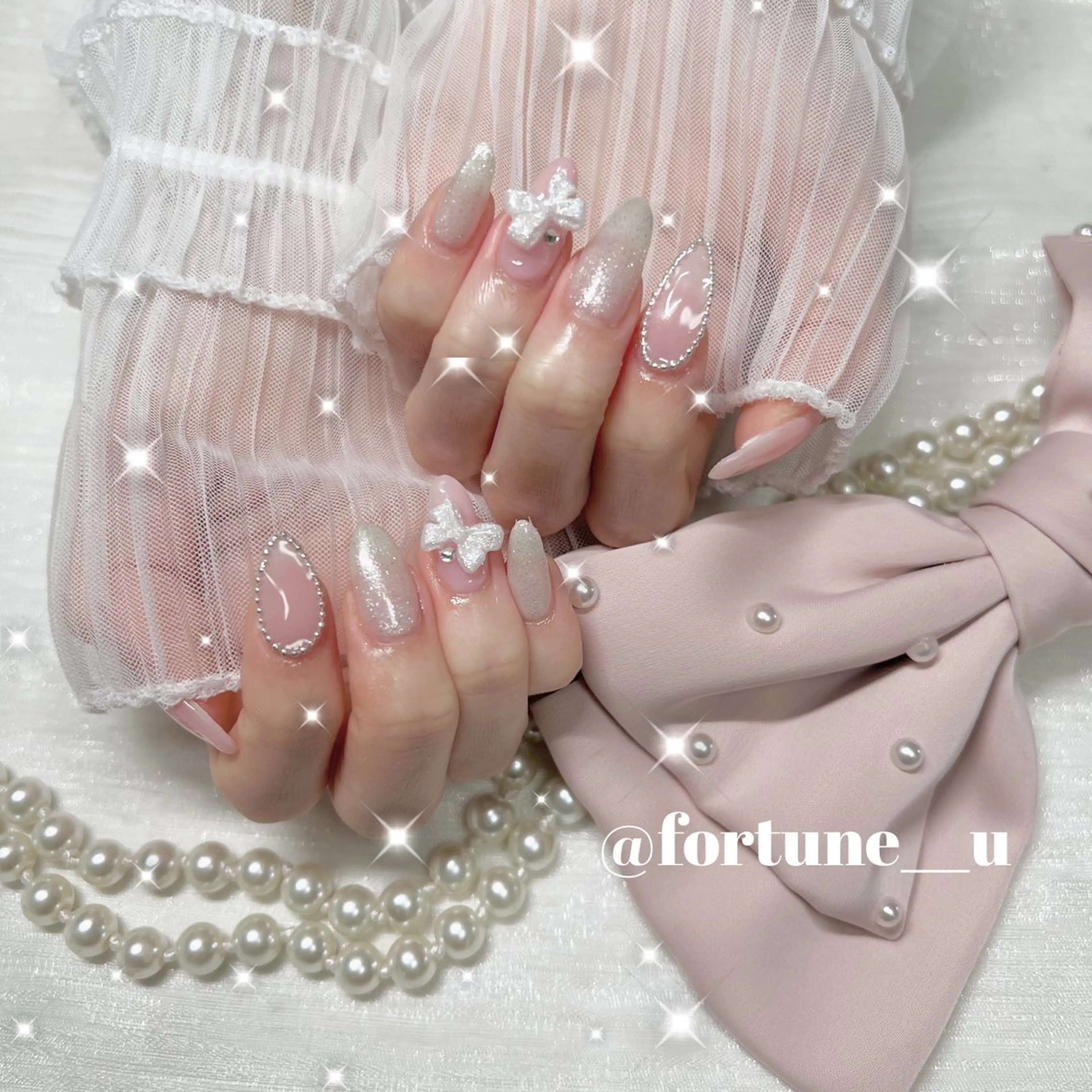 ネイル ガーリー 韓国ネイル 水色 オフィスネイル シンプルネイル ハンドネイル 💜 Yuuna💜のネイルデザイン