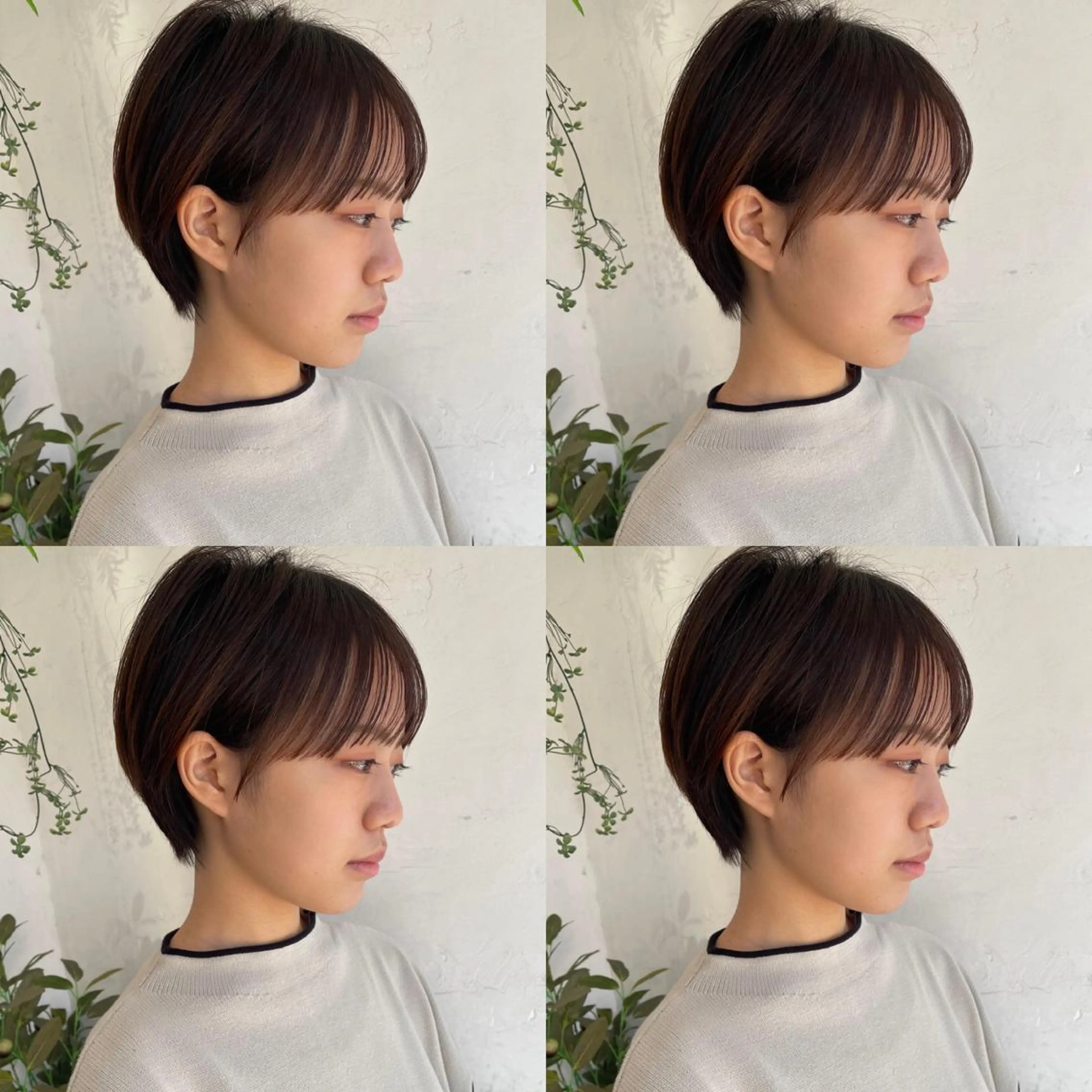 ショート カラー ショートボブ ハンサムショート 丸みショート デザインカラー ハイライトカラー カット ヘアカラー トリートメント 京都大人女性ショート 徒歩1分/秋山のヘアスタイル