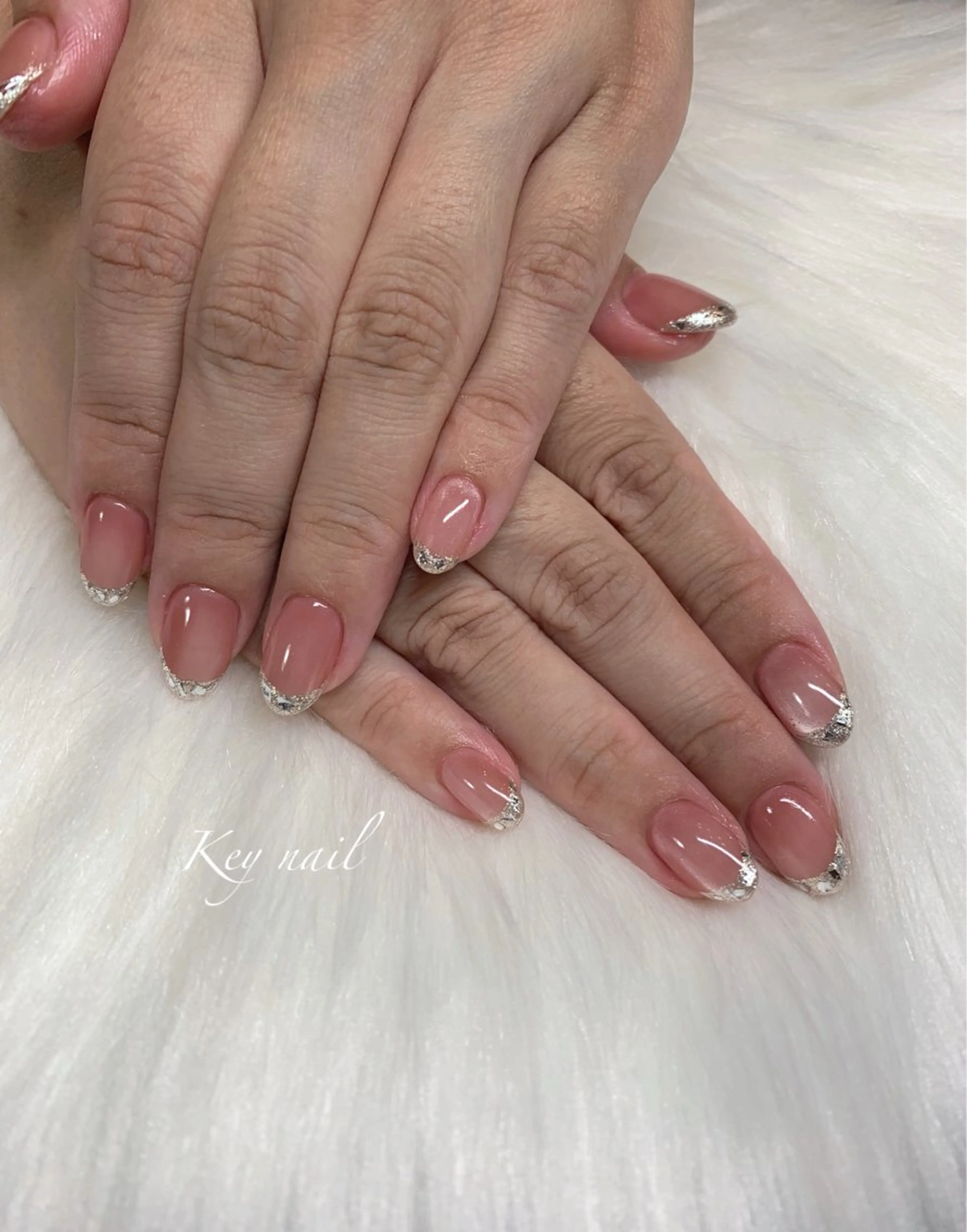 ネイル フレンチネイル ガラスフレンチ マグネットネイル Key nailのネイルデザイン