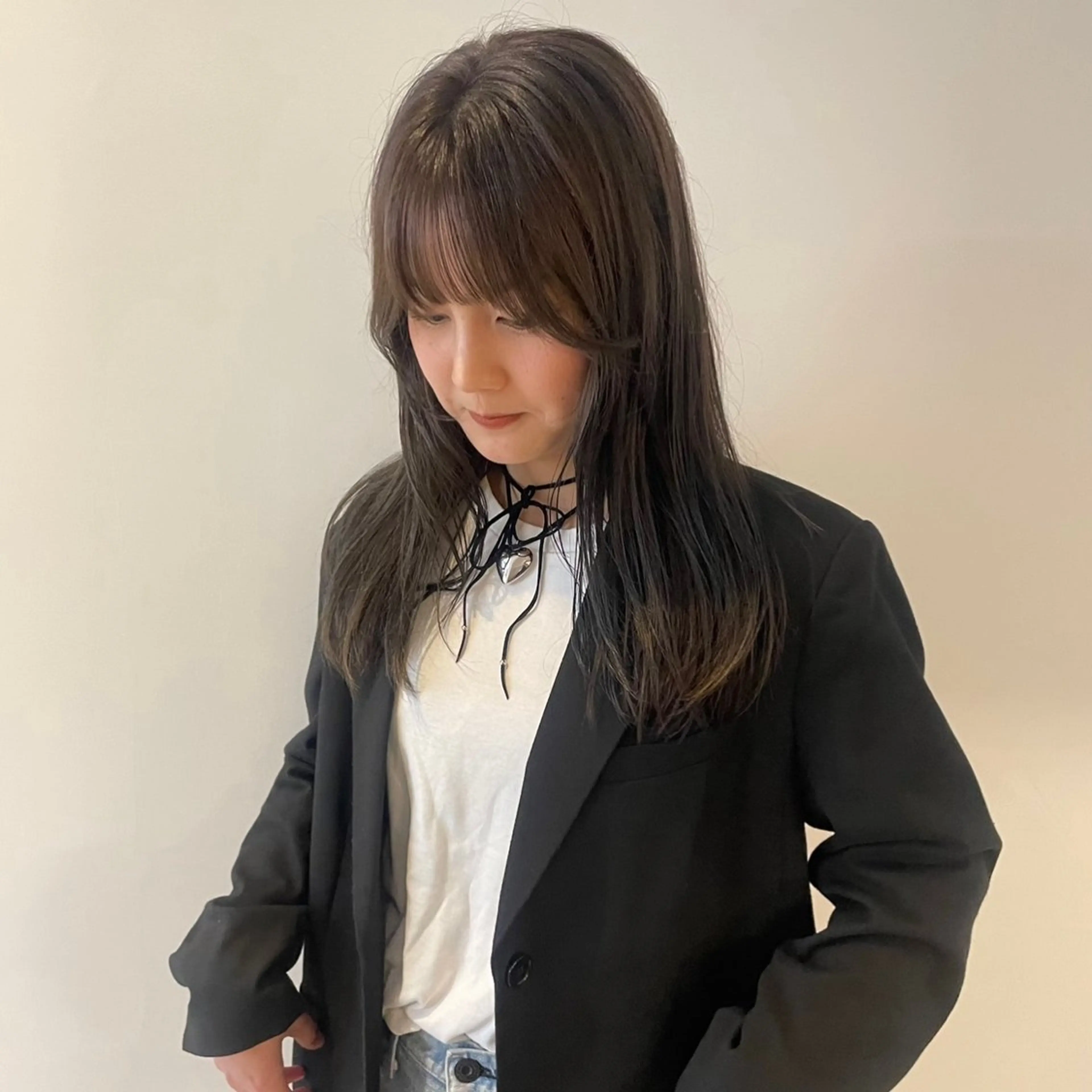 [ワンカラー+前髪・顔周りカットつき🧴]透明感カラー顔周りレイヤー韓国レイヤー姫カット♡の写真