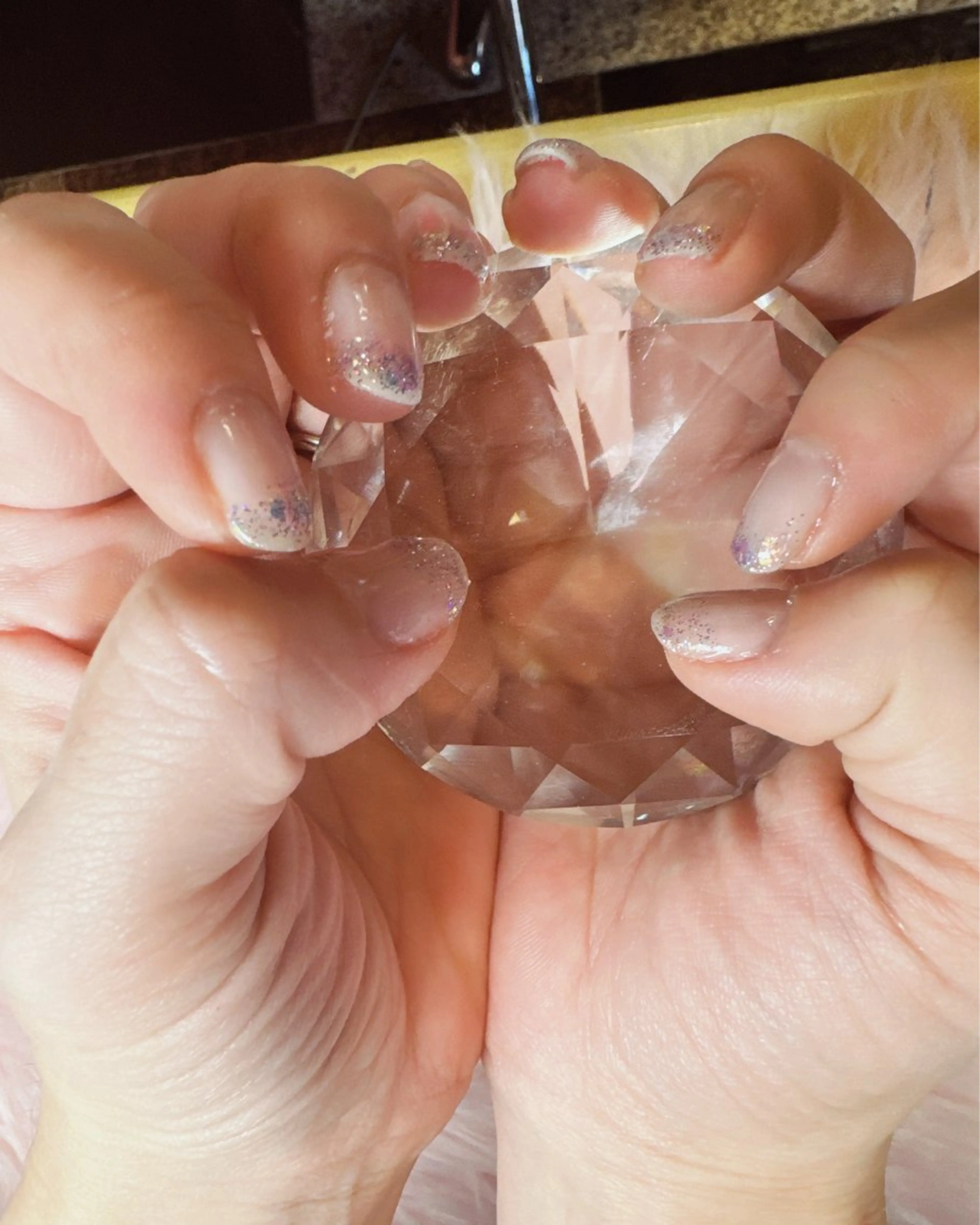 ネイル フレンチネイル ラメ(グリッター) ハンドネイル ハンドケア クーペアセック あやののネイルデザイン