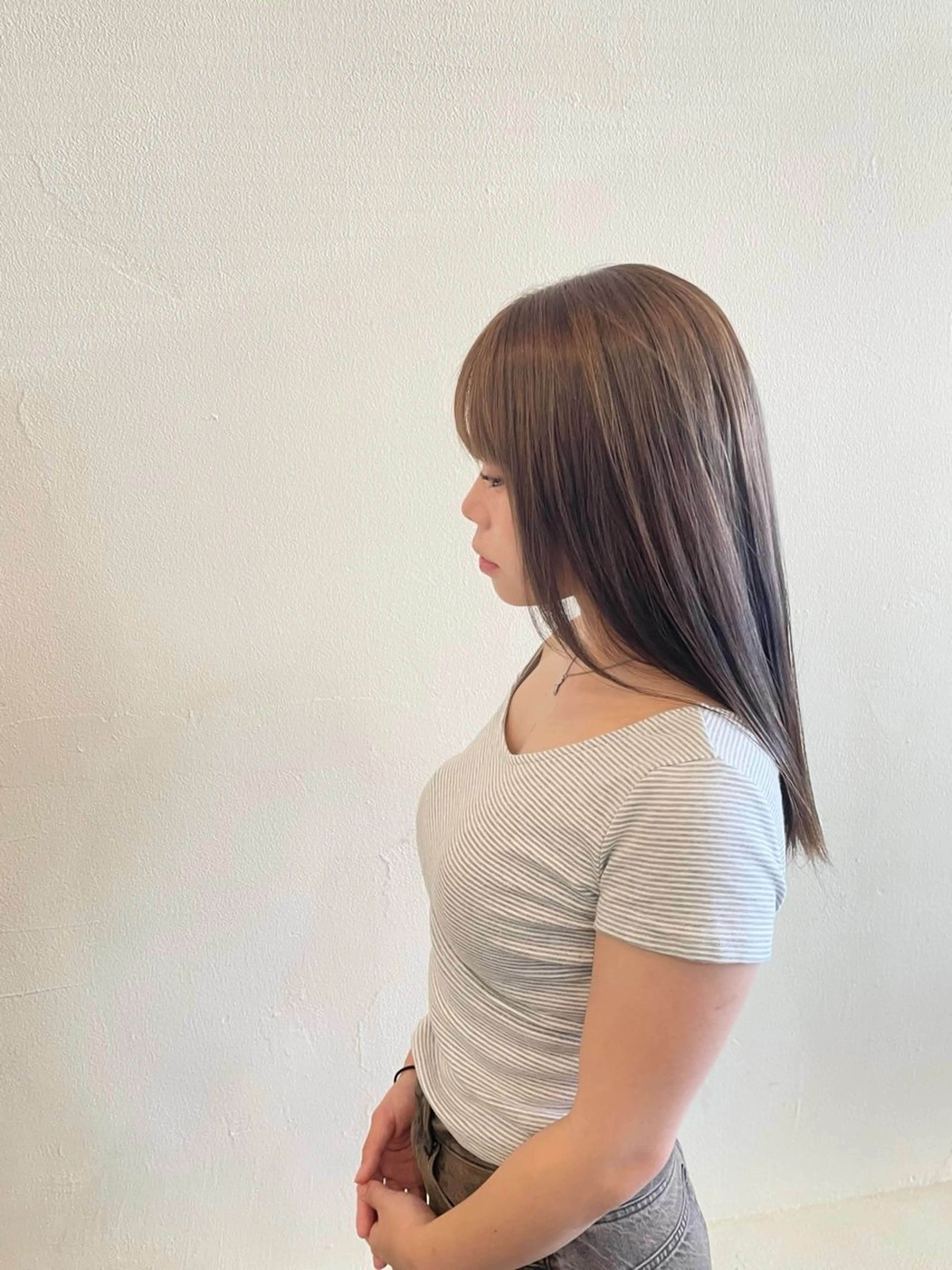 セミロング カラー アッシュ ヘアカラー トリートメント Hair make VERDA所属・富永 憲一郎のヘアスタイル