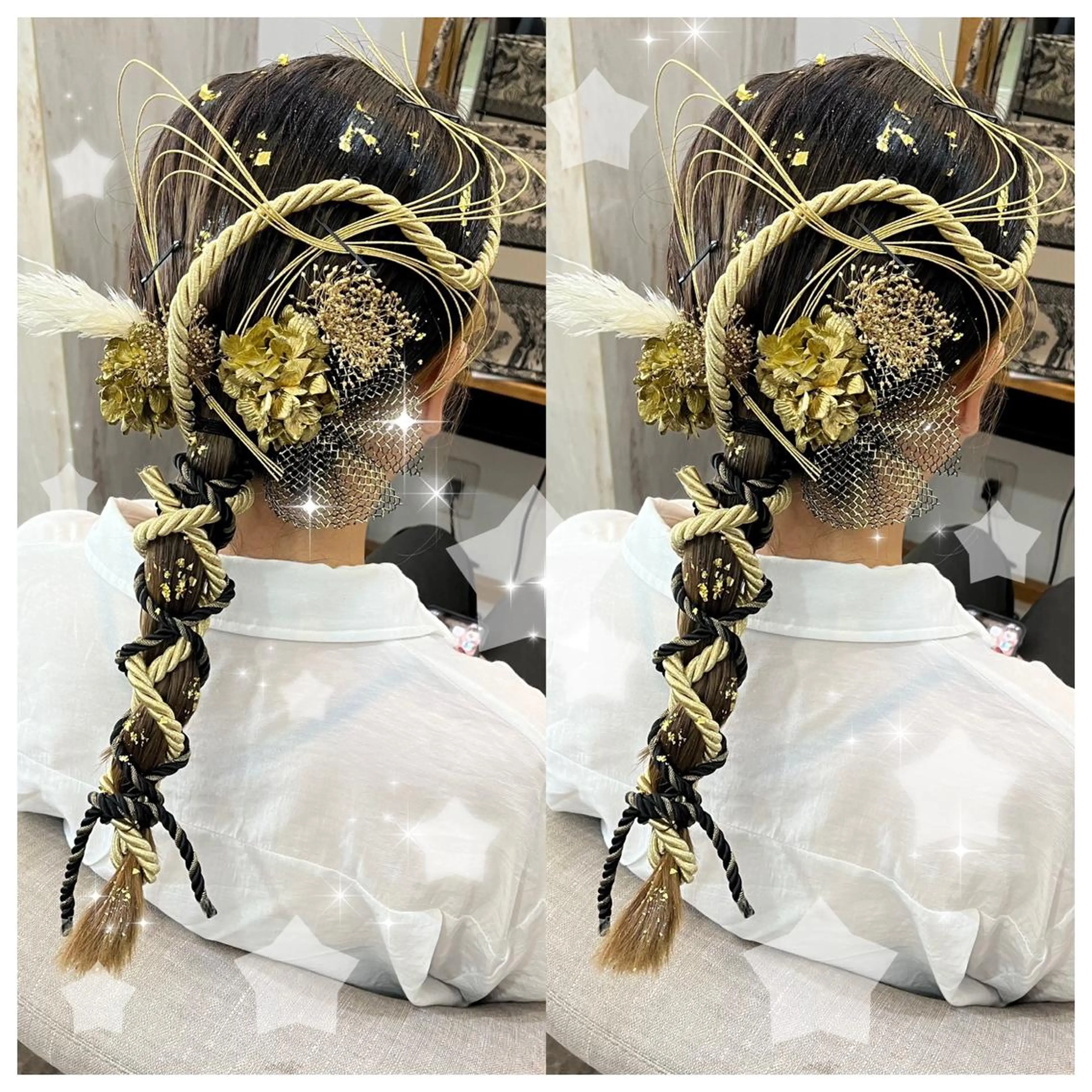 ヘアアレンジ 結婚式・ブライダル シールエクステ エクステ 卒業式のヘアスタイル 髪飾り セキグチ💞 lilaのマツエク・マツパデザイン