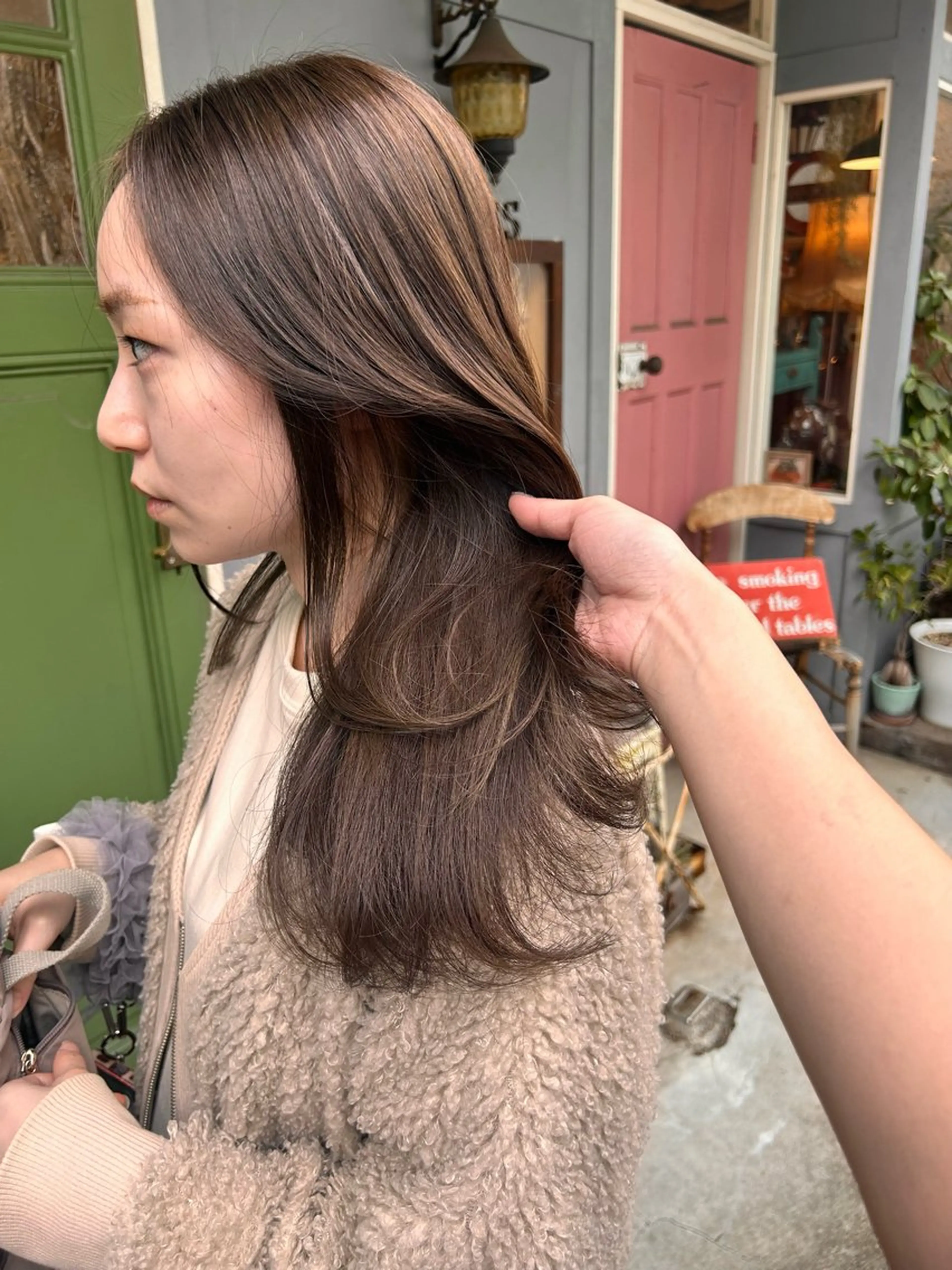 セミロング カラー ベージュカラー ヘアカラー 清水千優/パーマ/透 明感カラー/メンズのヘアスタイル