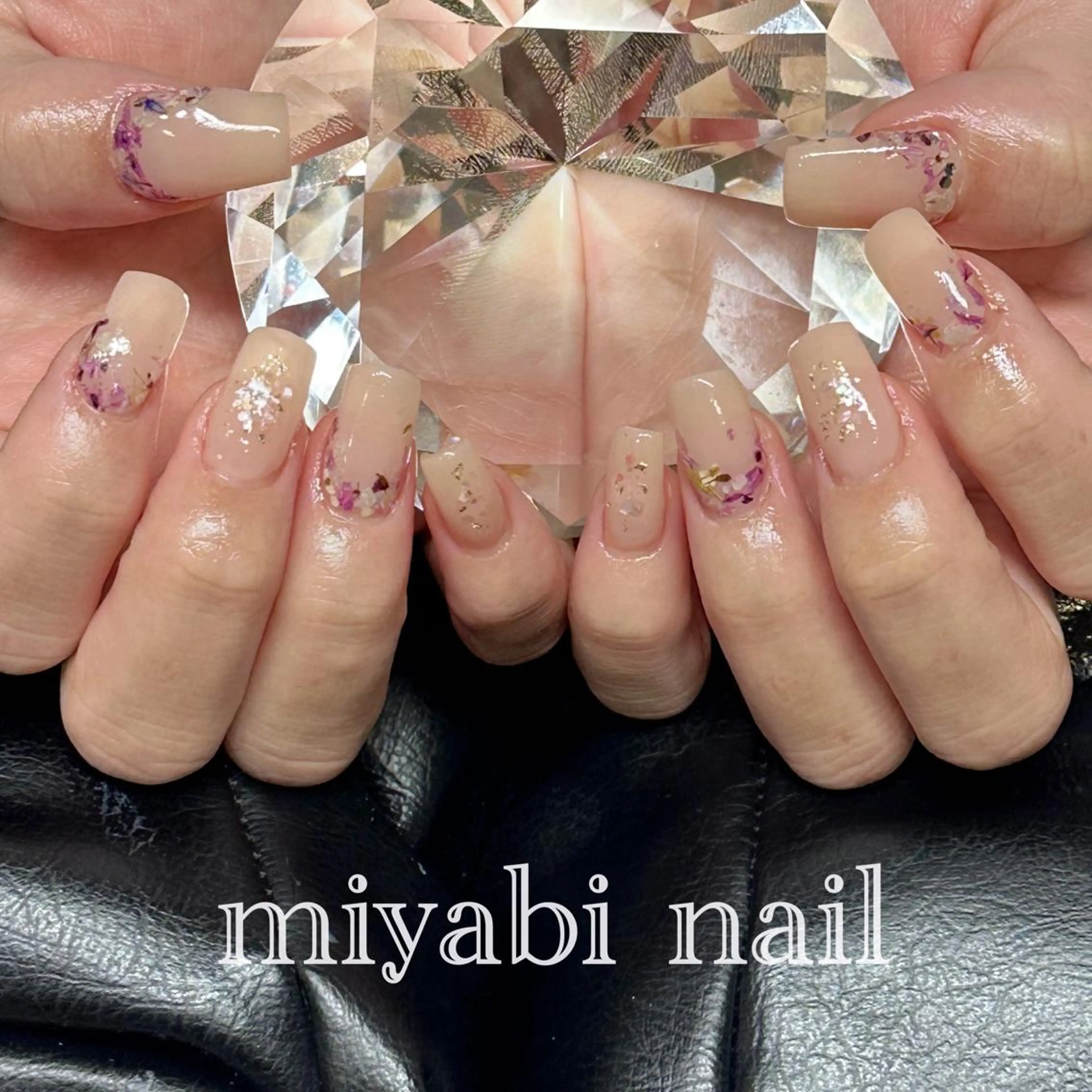 ネイル フラワーネイル 持ち込み オフィスネイル ピンク 春ネイル ハンドネイル miyabi nail 桂川駅近くのネイルデザイン