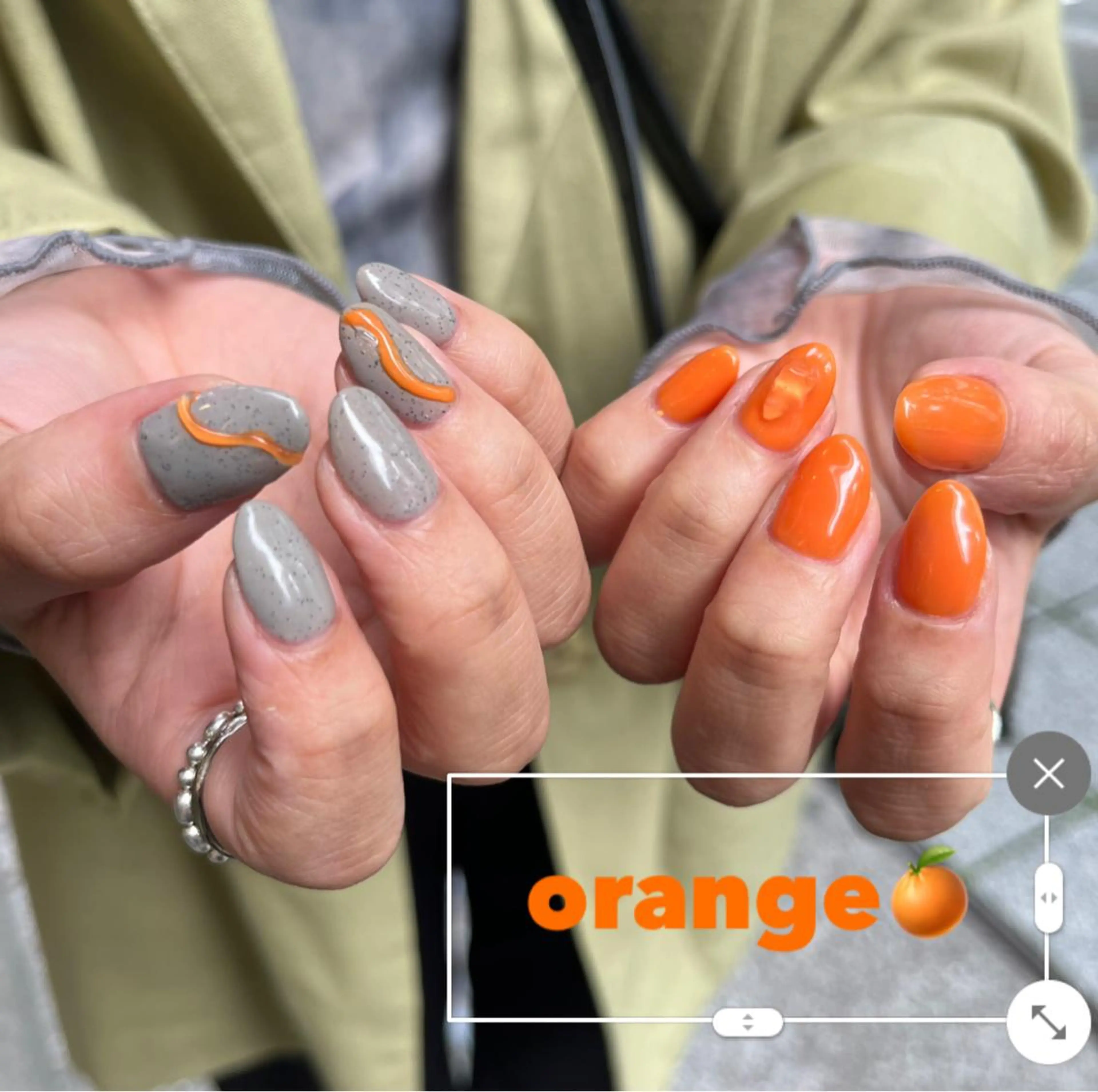 ネイル ジェルネイル オレンジ 関谷 真登佳のネイルデザイン